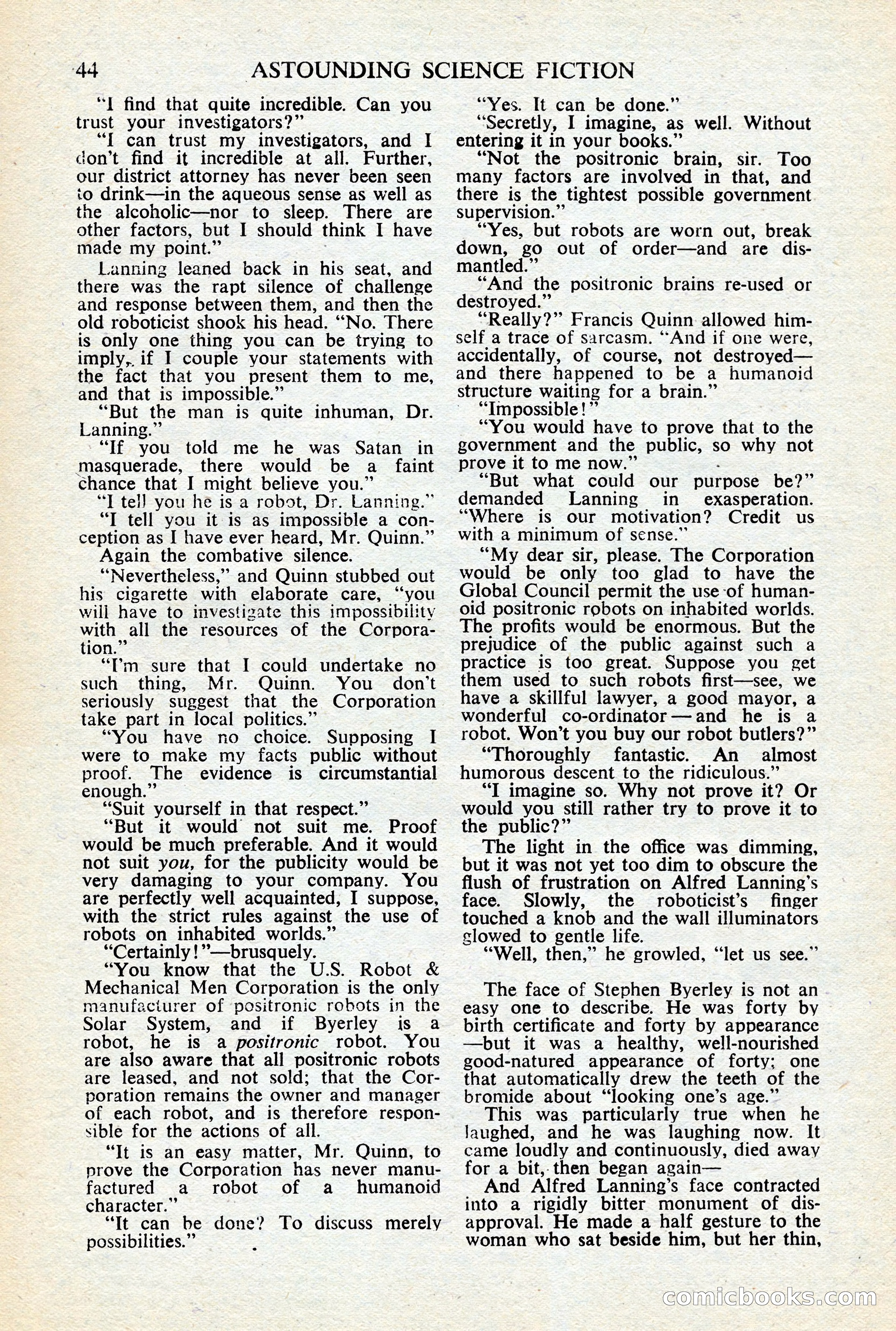 Astounding Science-Fiction, British Edition, January 1947 — page 46 of 68