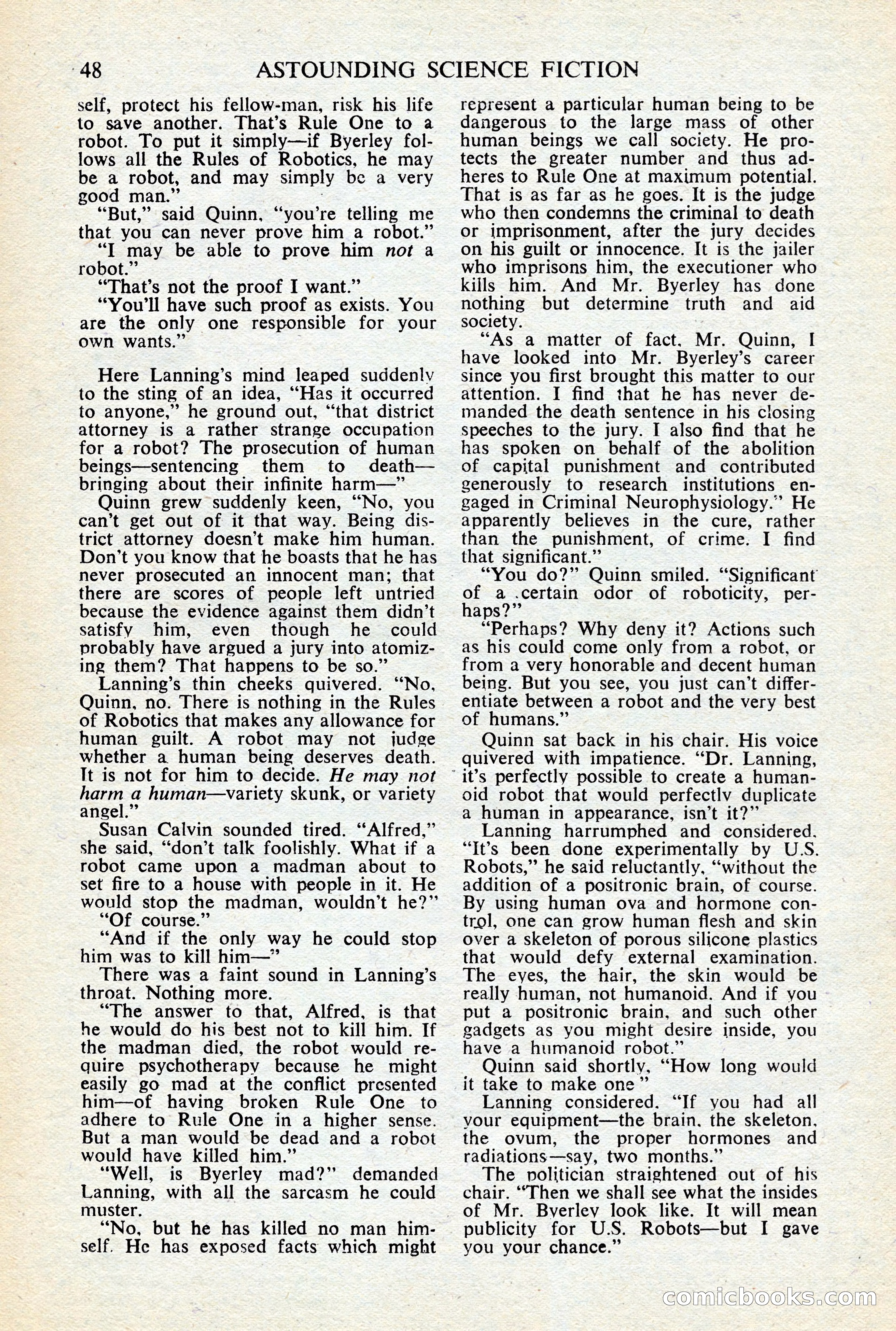 Astounding Science-Fiction, British Edition, January 1947 — page 50 of 68