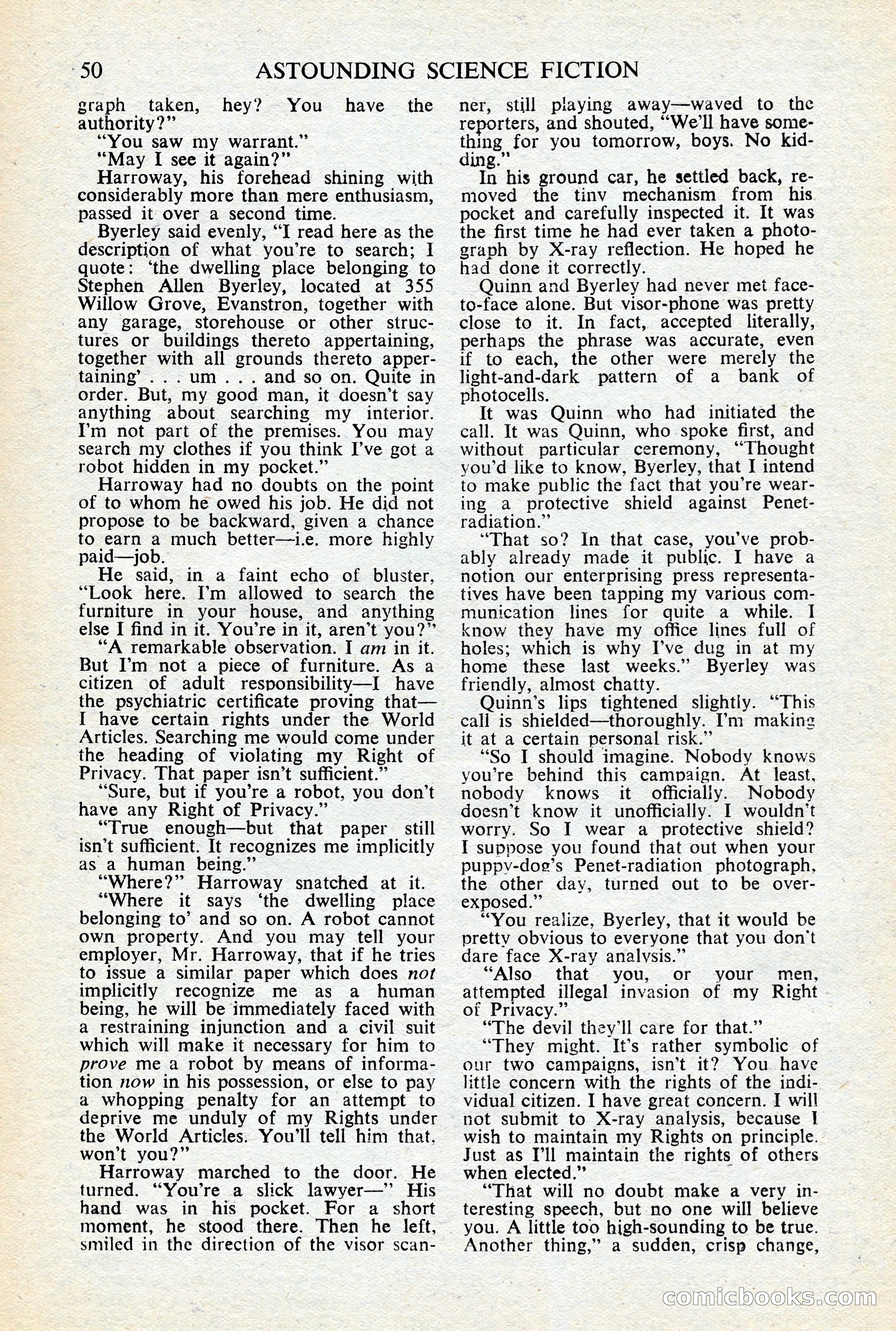 Astounding Science-Fiction, British Edition, January 1947 — page 52 of 68