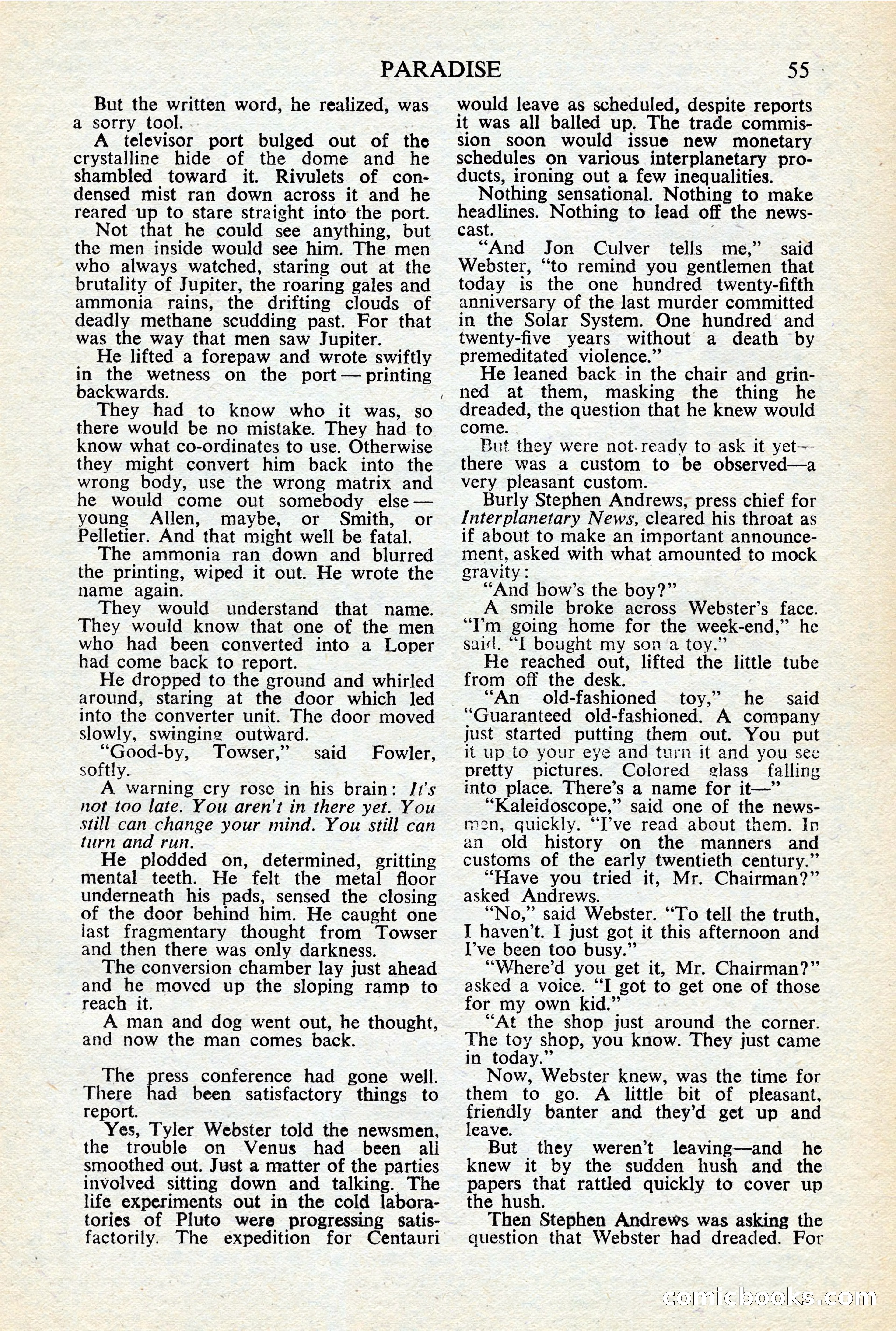 Astounding Science-Fiction, British Edition, January 1947 — page 57 of 68