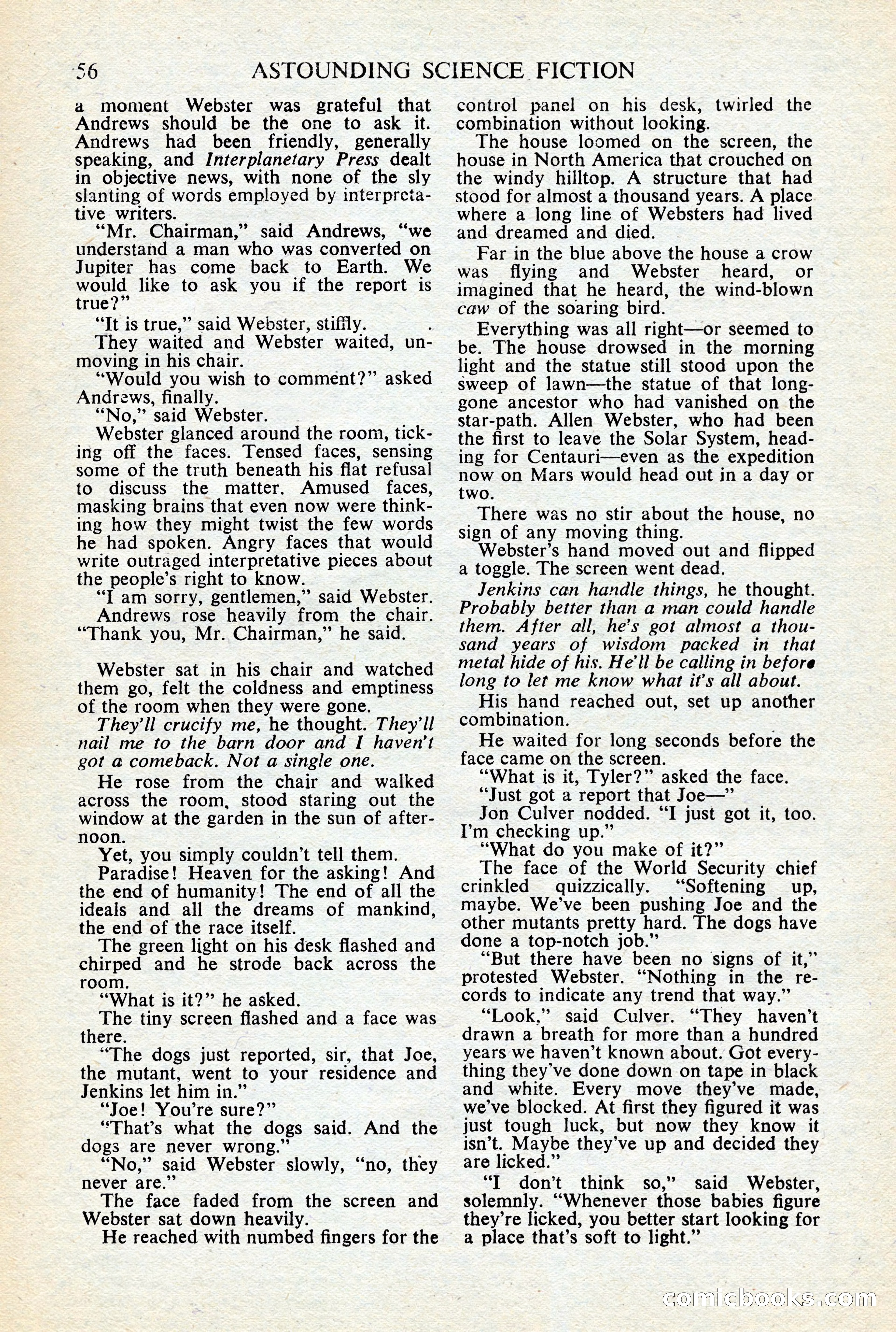 Astounding Science-Fiction, British Edition, January 1947 — page 58 of 68