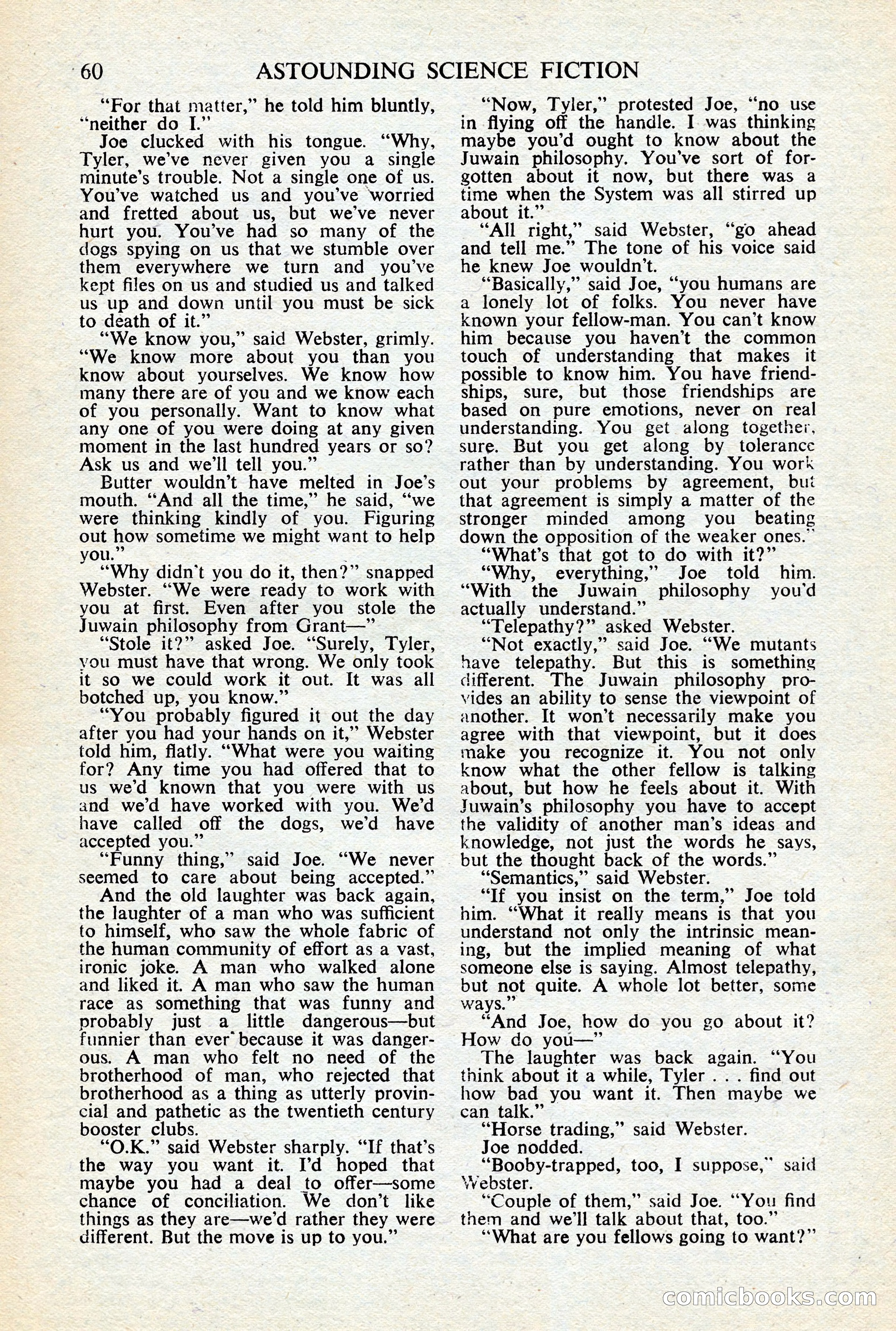 Astounding Science-Fiction, British Edition, January 1947 — page 62 of 68