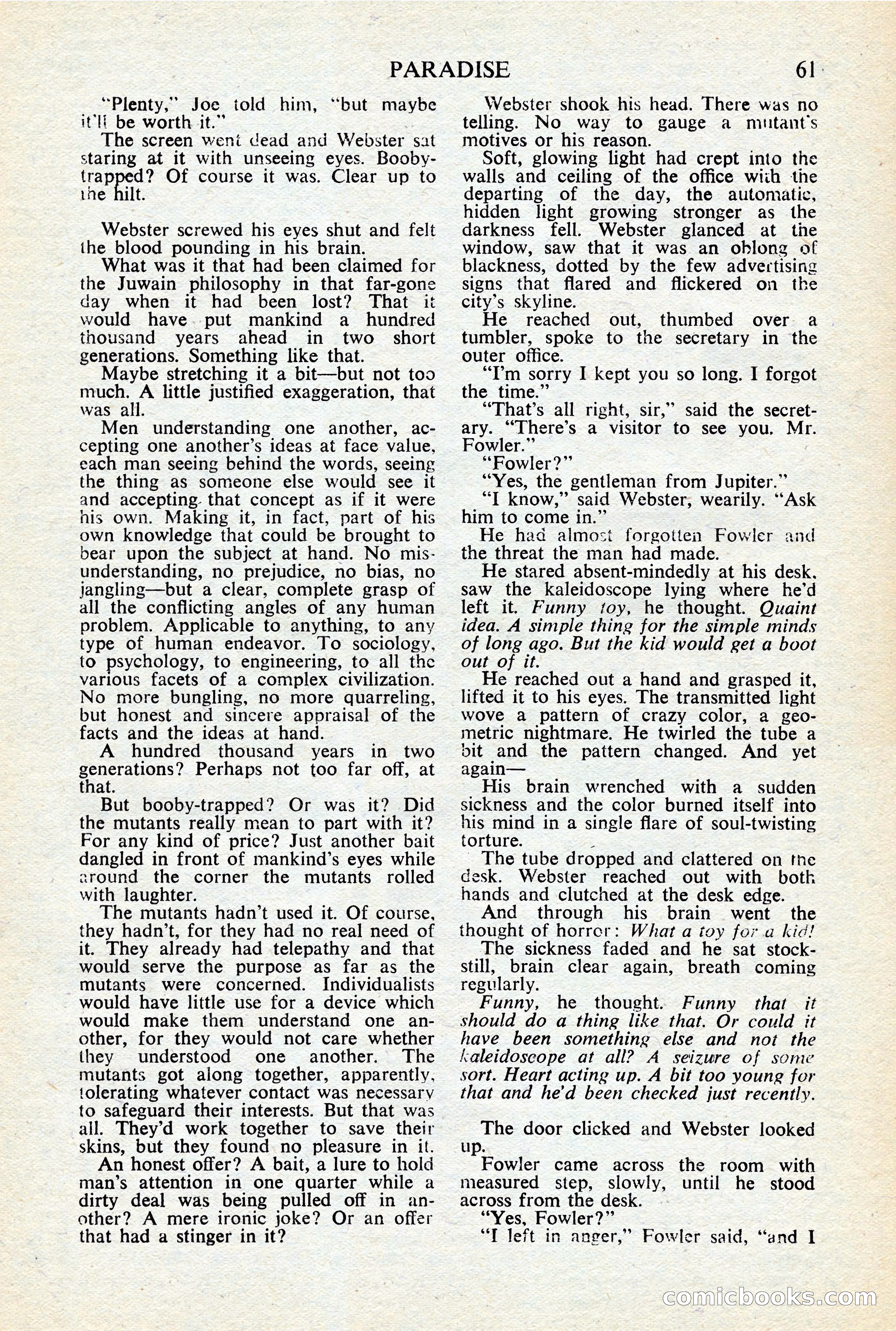 Astounding Science-Fiction, British Edition, January 1947 — page 63 of 68