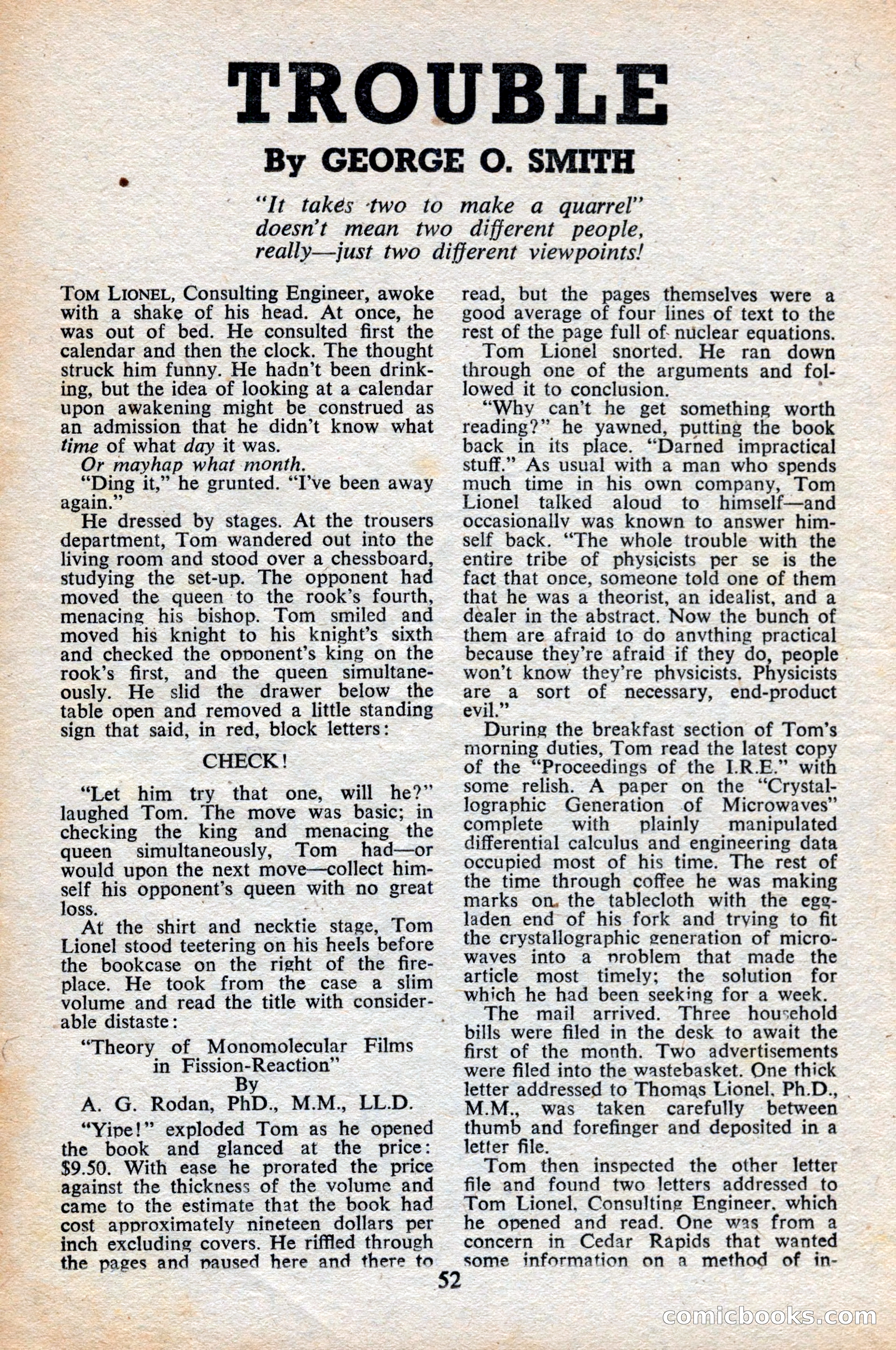 Astounding Science Fiction, British Edition, June 1947 — page 54 of 68