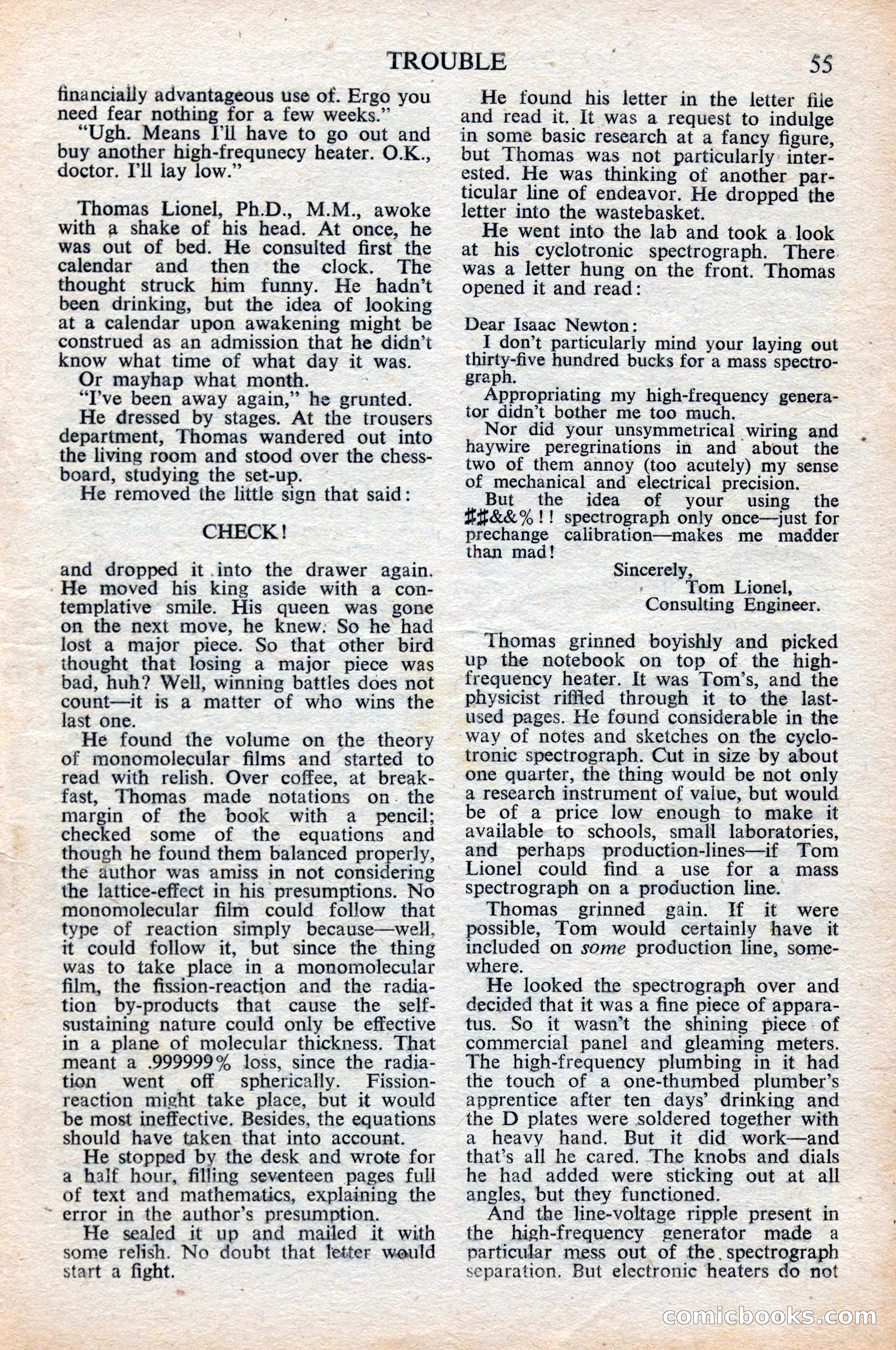Astounding Science Fiction, British Edition, June 1947 — page 57 of 68