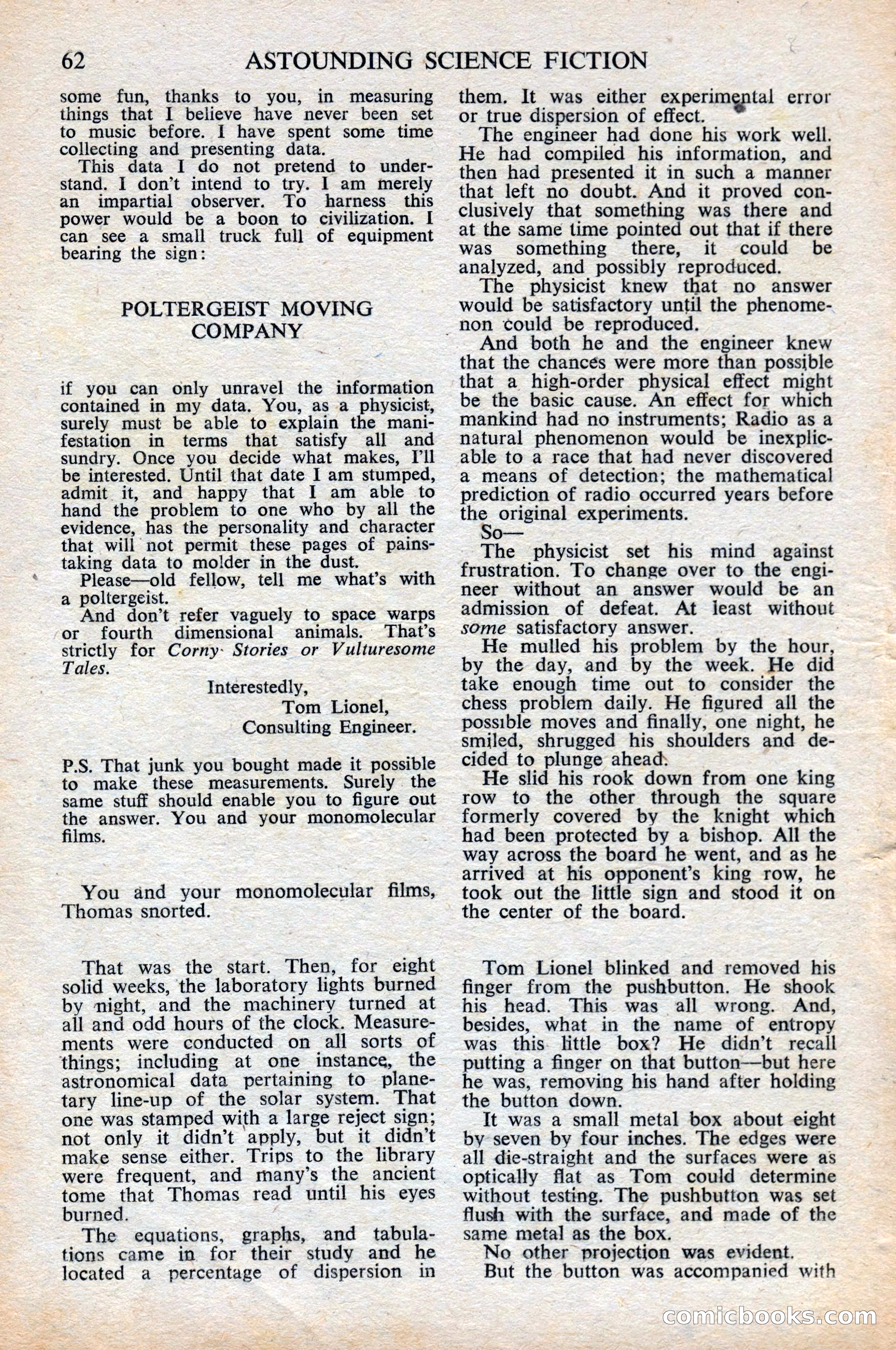 Astounding Science Fiction, British Edition, June 1947 — page 64 of 68