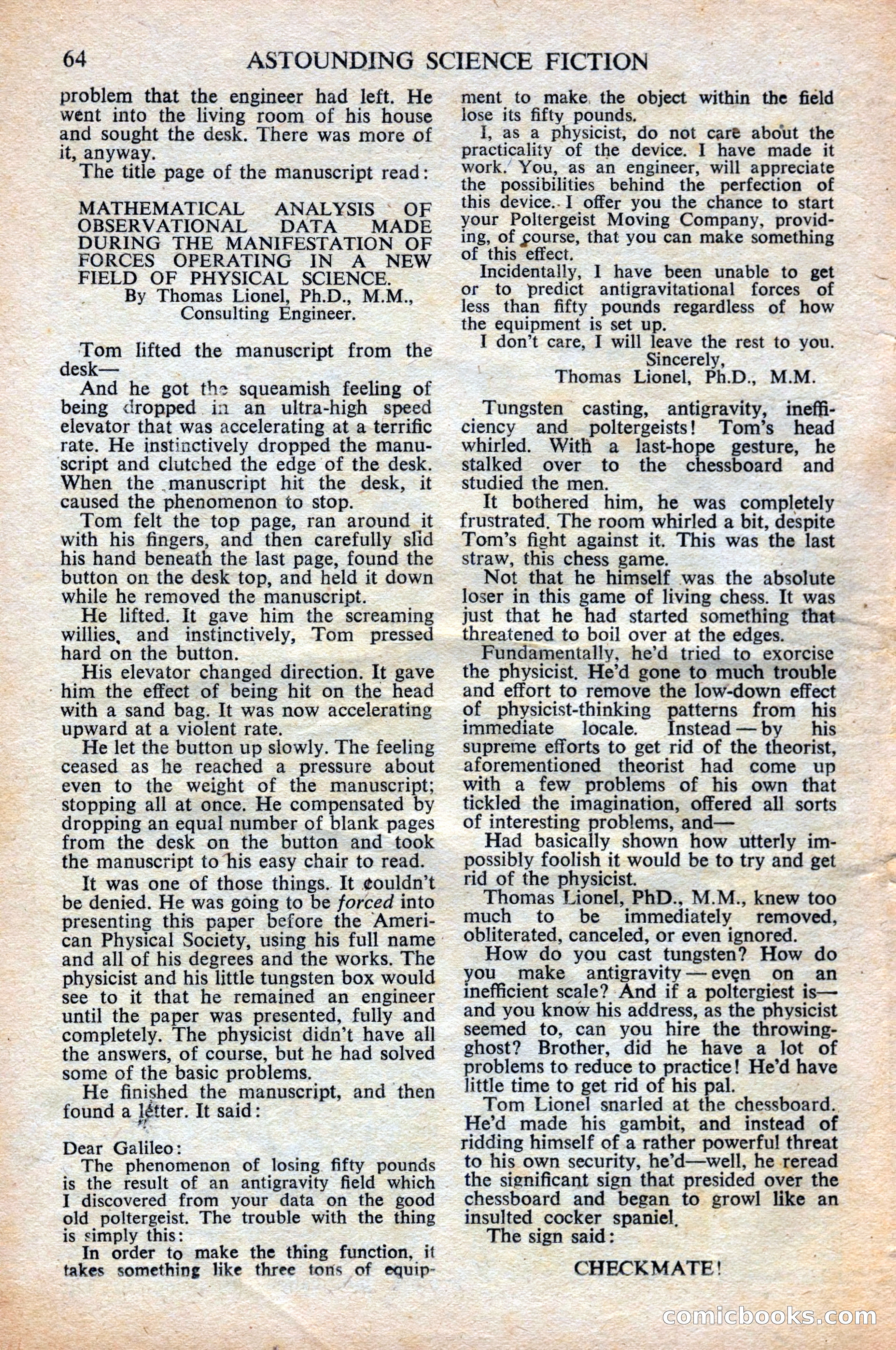 Astounding Science Fiction, British Edition, June 1947 — page 66 of 68