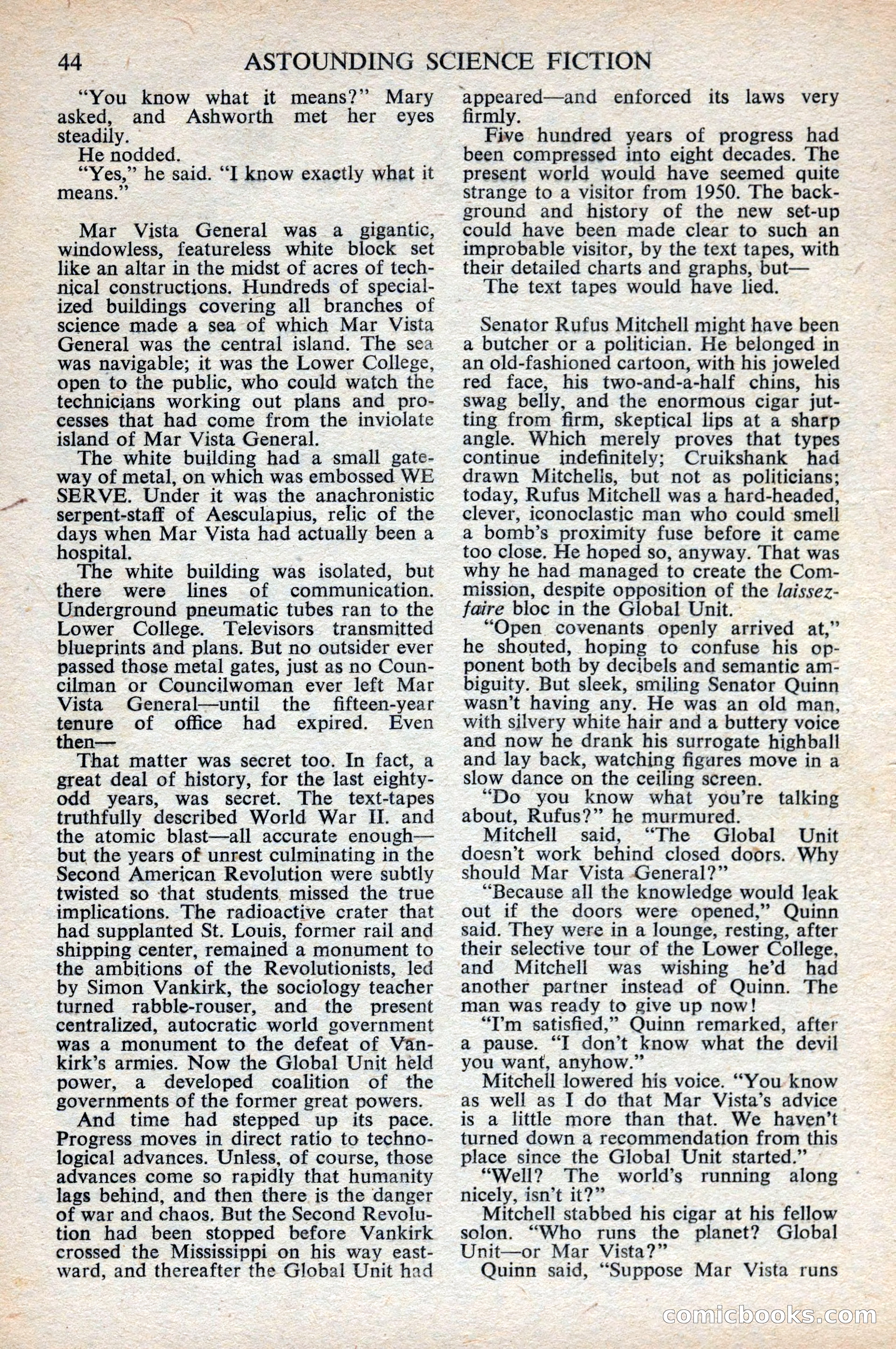 Astounding Science Fiction, British Edition, October 1947 — page 46 of 68