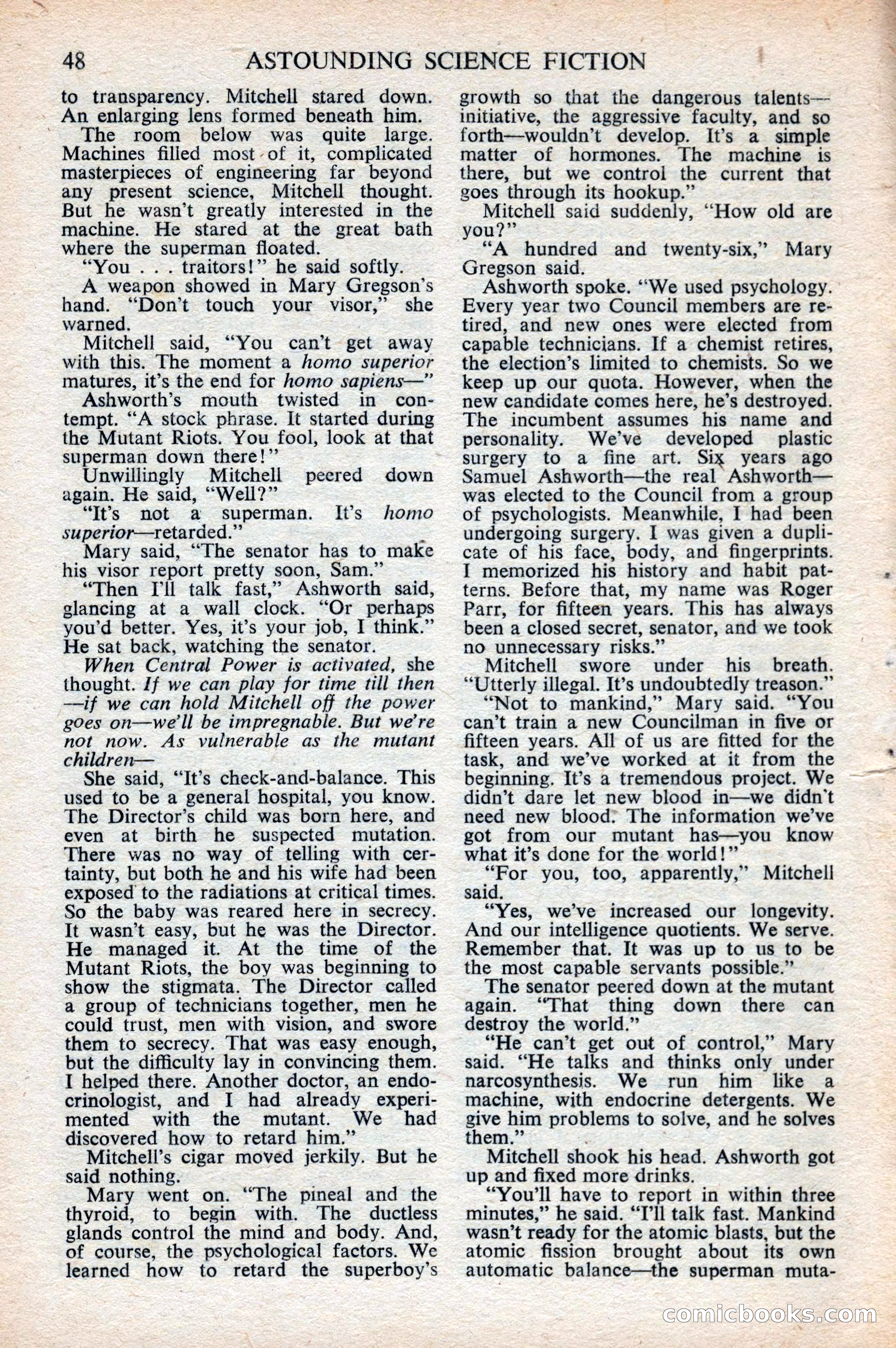 Astounding Science Fiction, British Edition, October 1947 — page 50 of 68