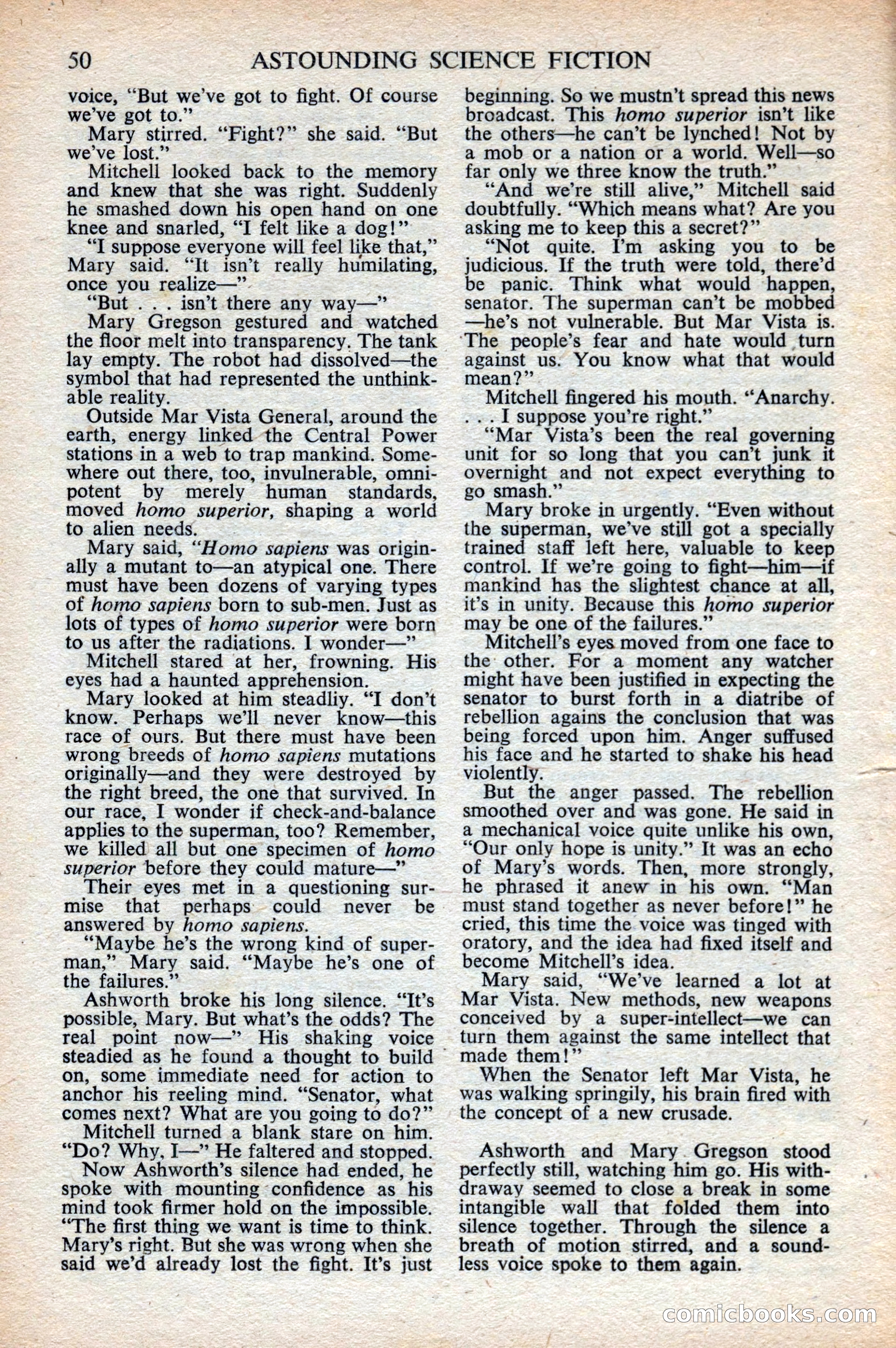 Astounding Science Fiction, British Edition, October 1947 — page 52 of 68