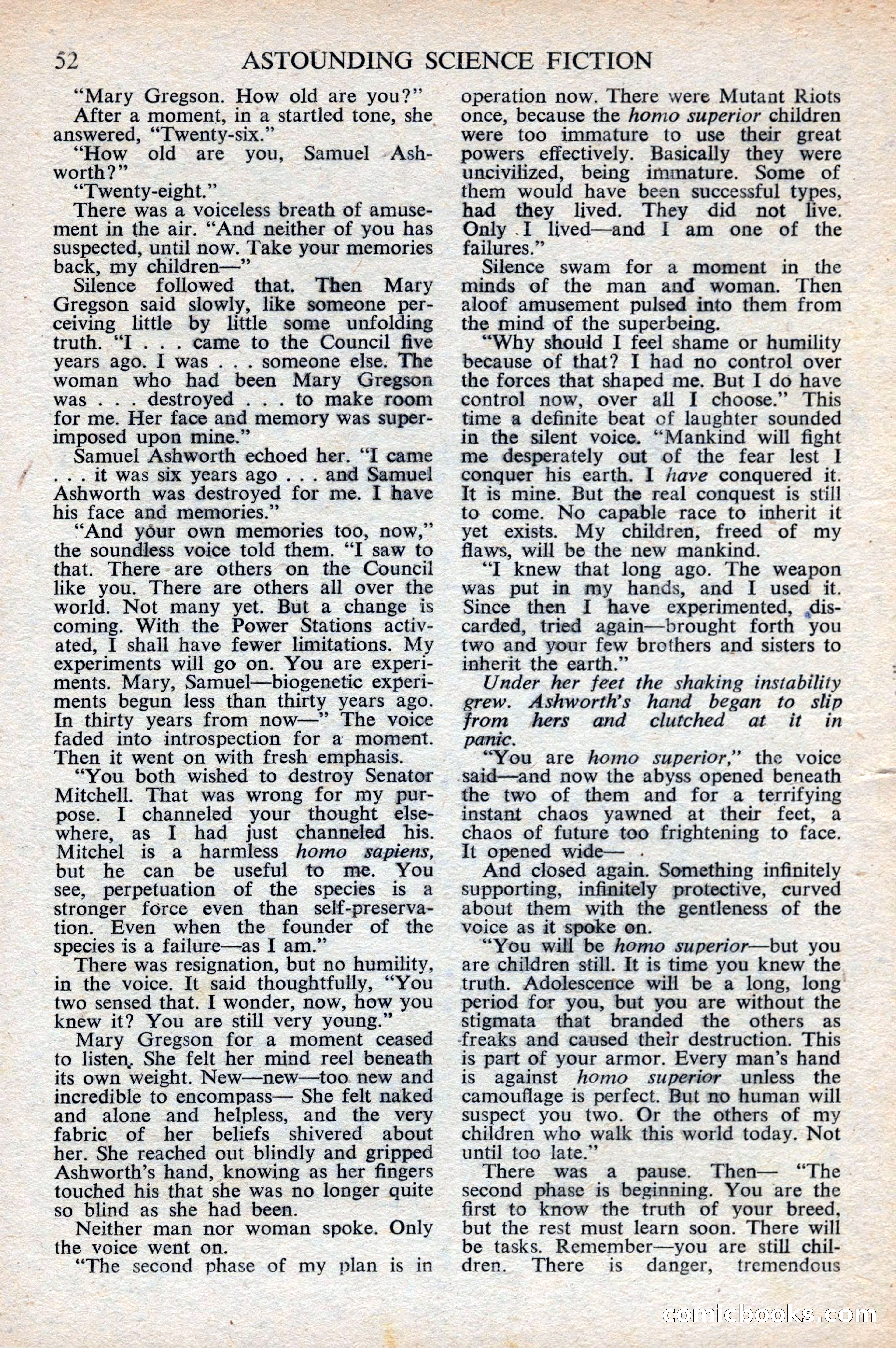 Astounding Science Fiction, British Edition, October 1947 — page 54 of 68