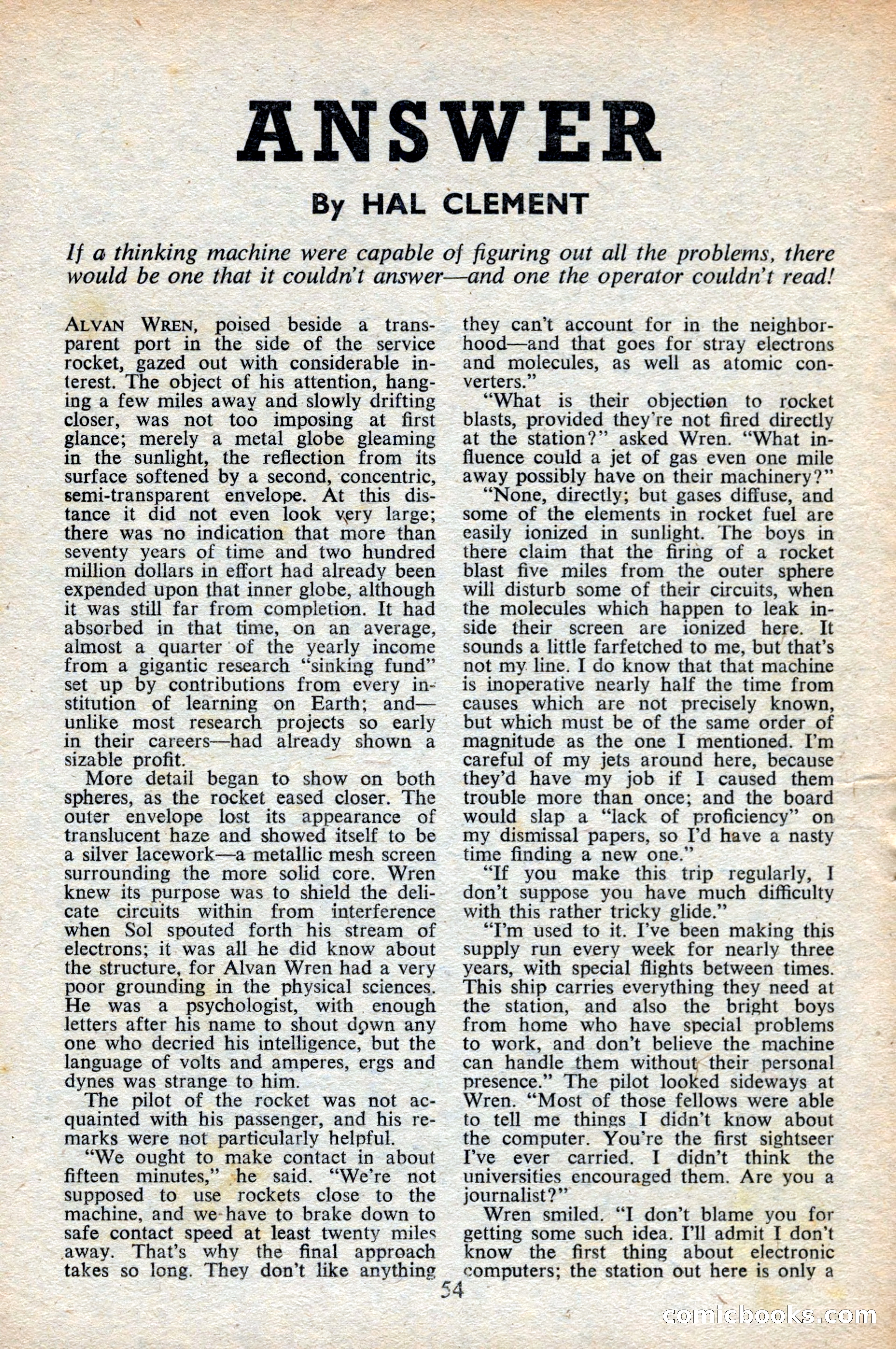 Astounding Science Fiction, British Edition, October 1947 — page 56 of 68