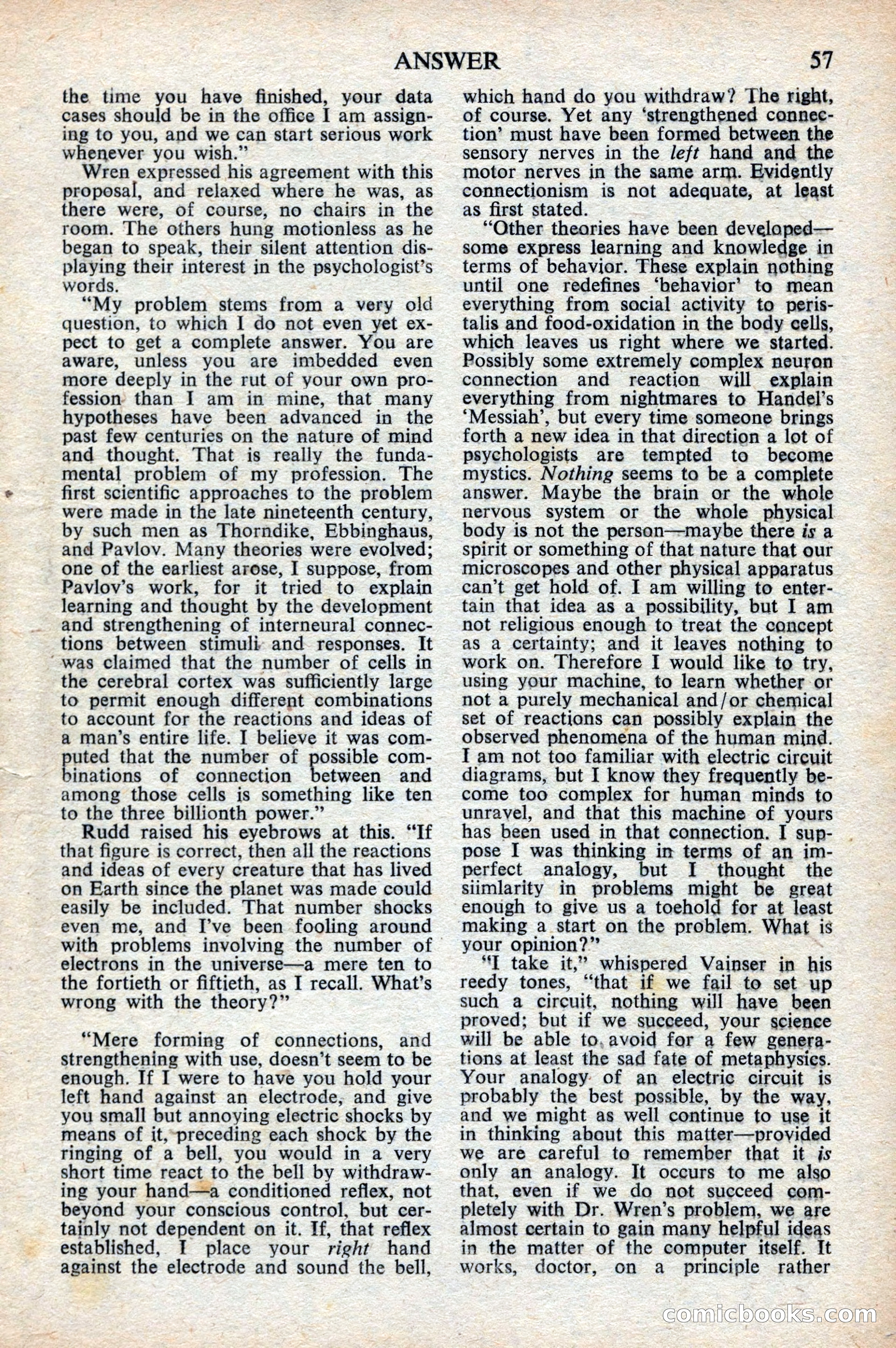 Astounding Science Fiction, British Edition, October 1947 — page 59 of 68