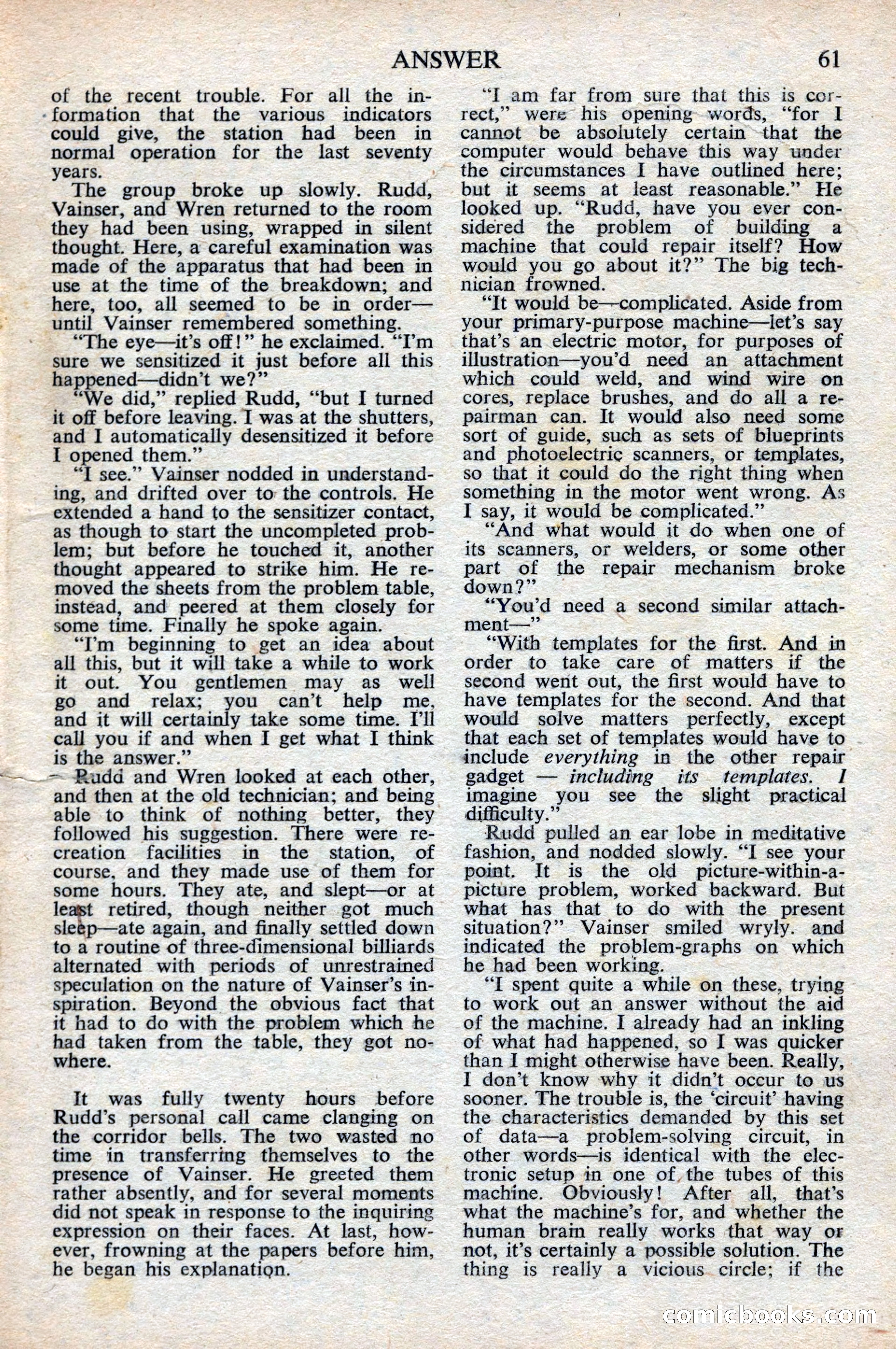 Astounding Science Fiction, British Edition, October 1947 — page 63 of 68