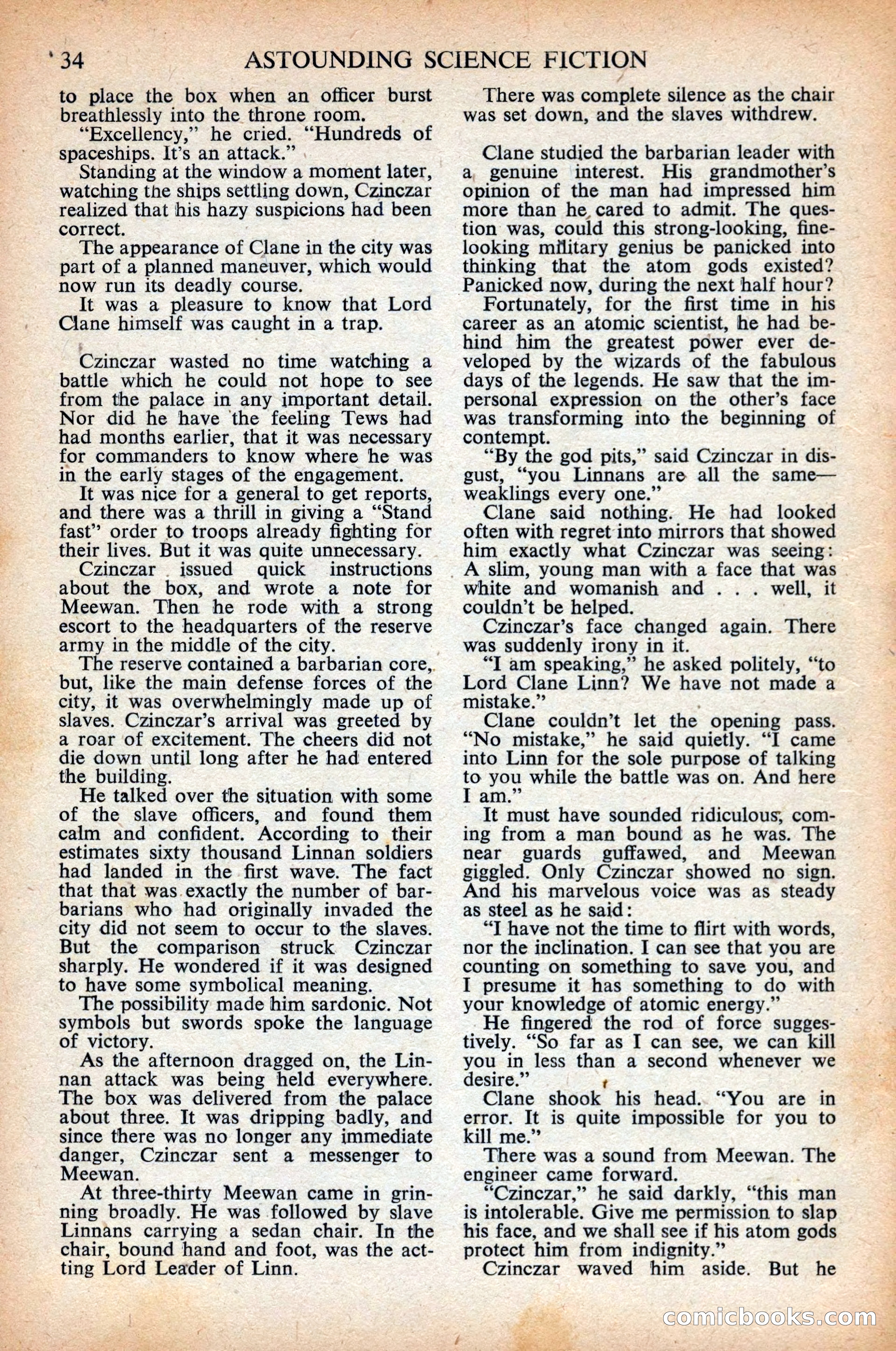 Astounding Science Fiction, British Edition, April 1948 — page 36 of 68
