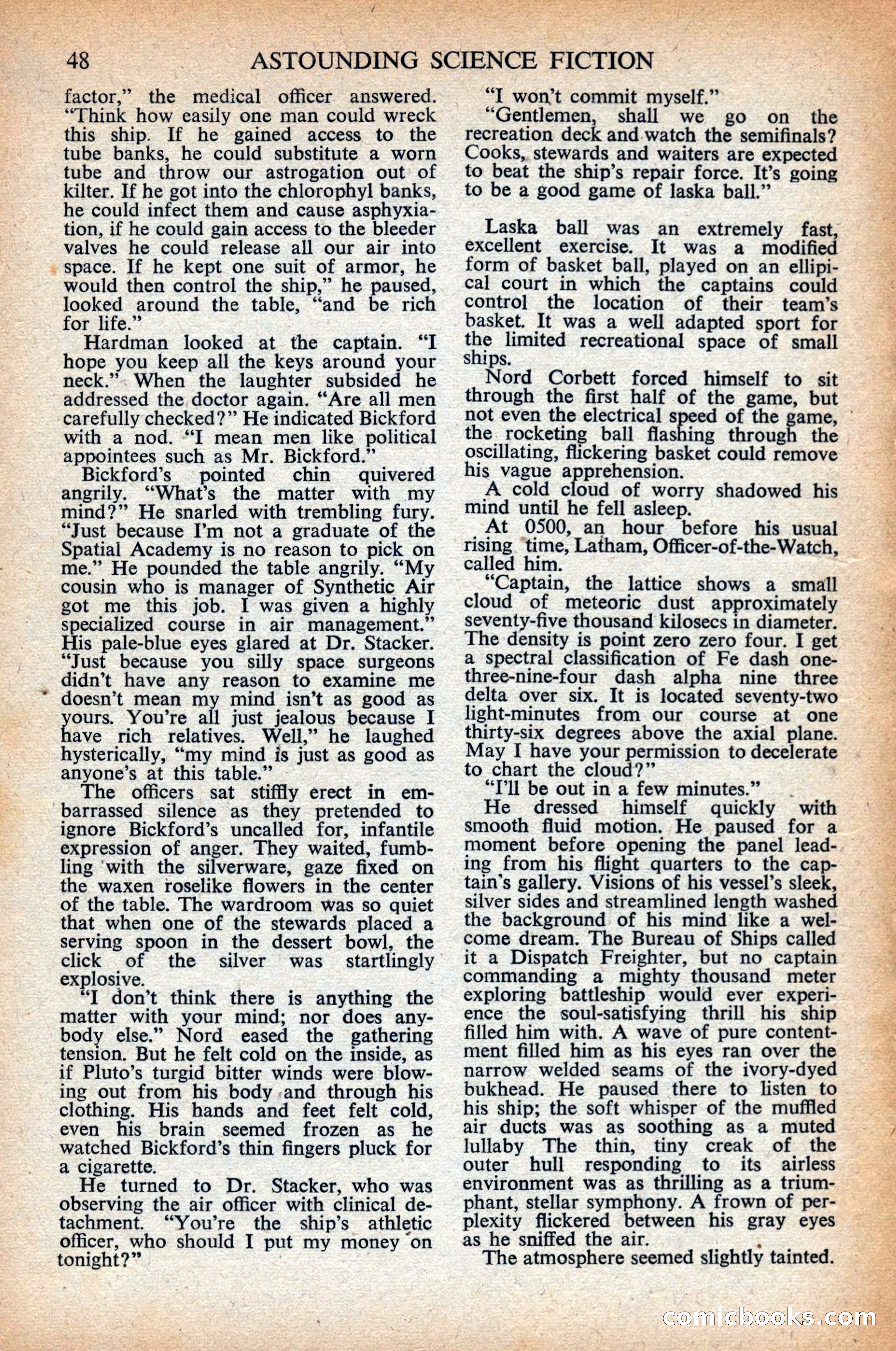 Astounding Science Fiction, British Edition, April 1948 — page 50 of 68