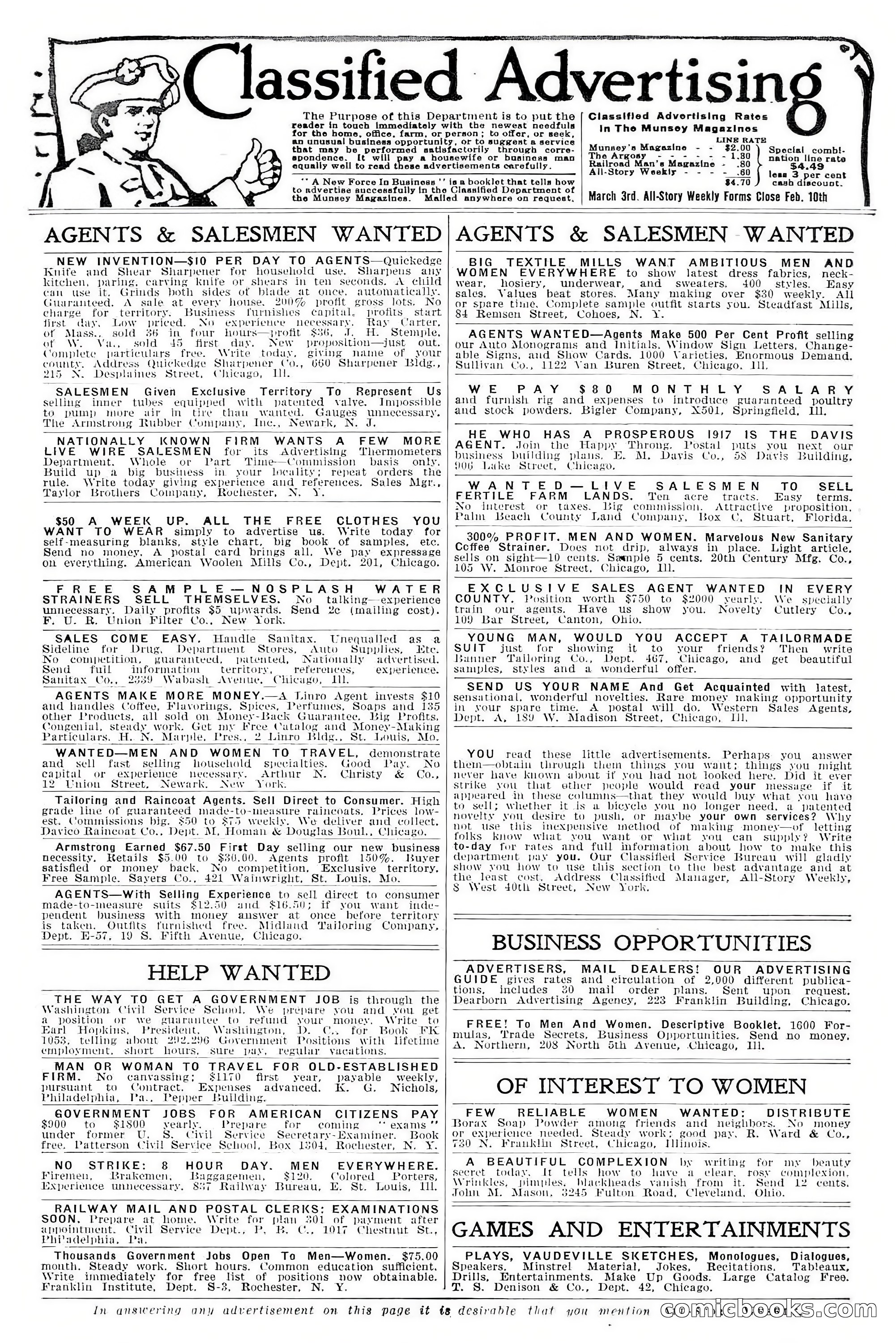 All-Story Weekly, Feb. 3, 1917 — page 6 of 194
