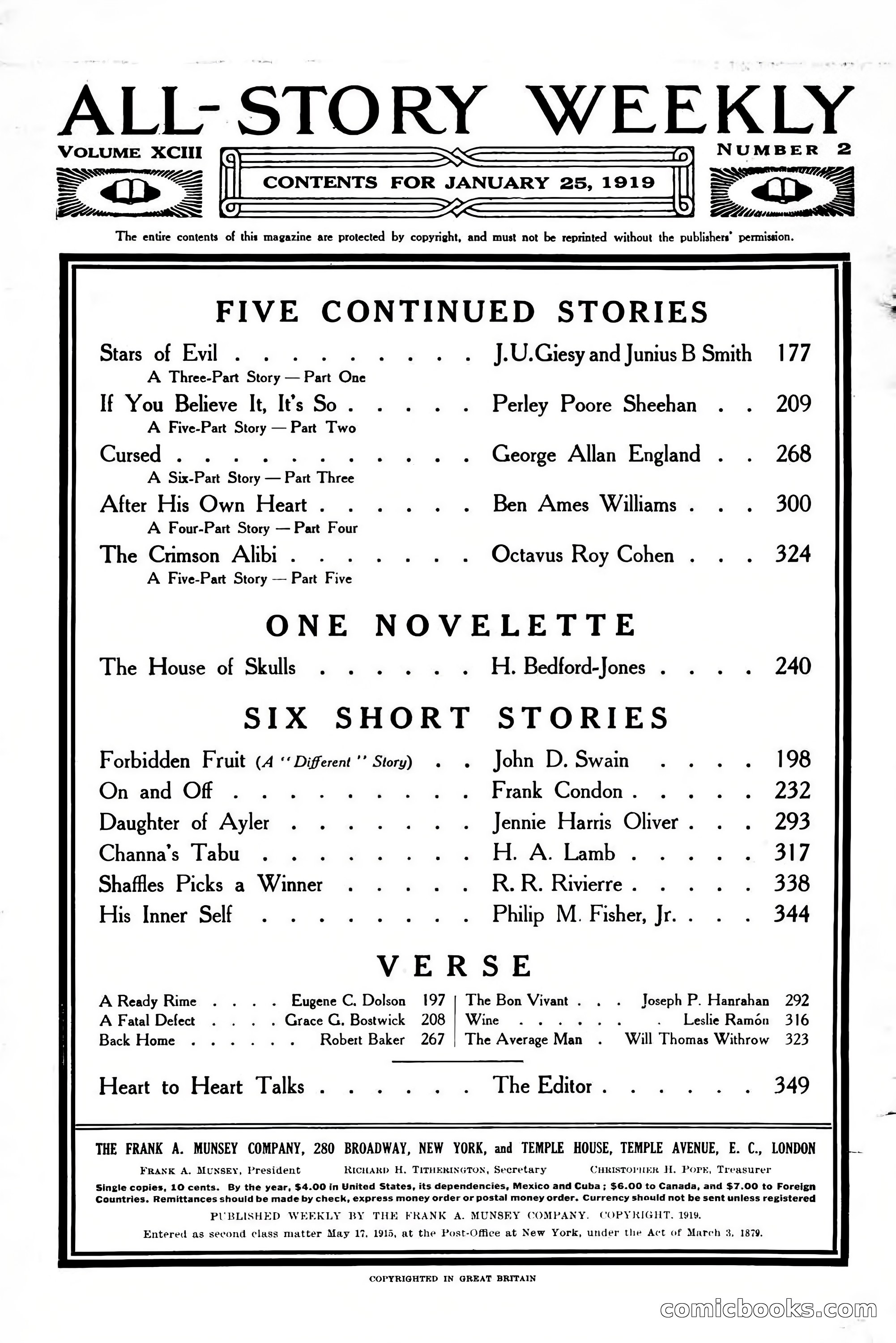 All-Story Weekly, January 25, 1919 — page 4 of 186