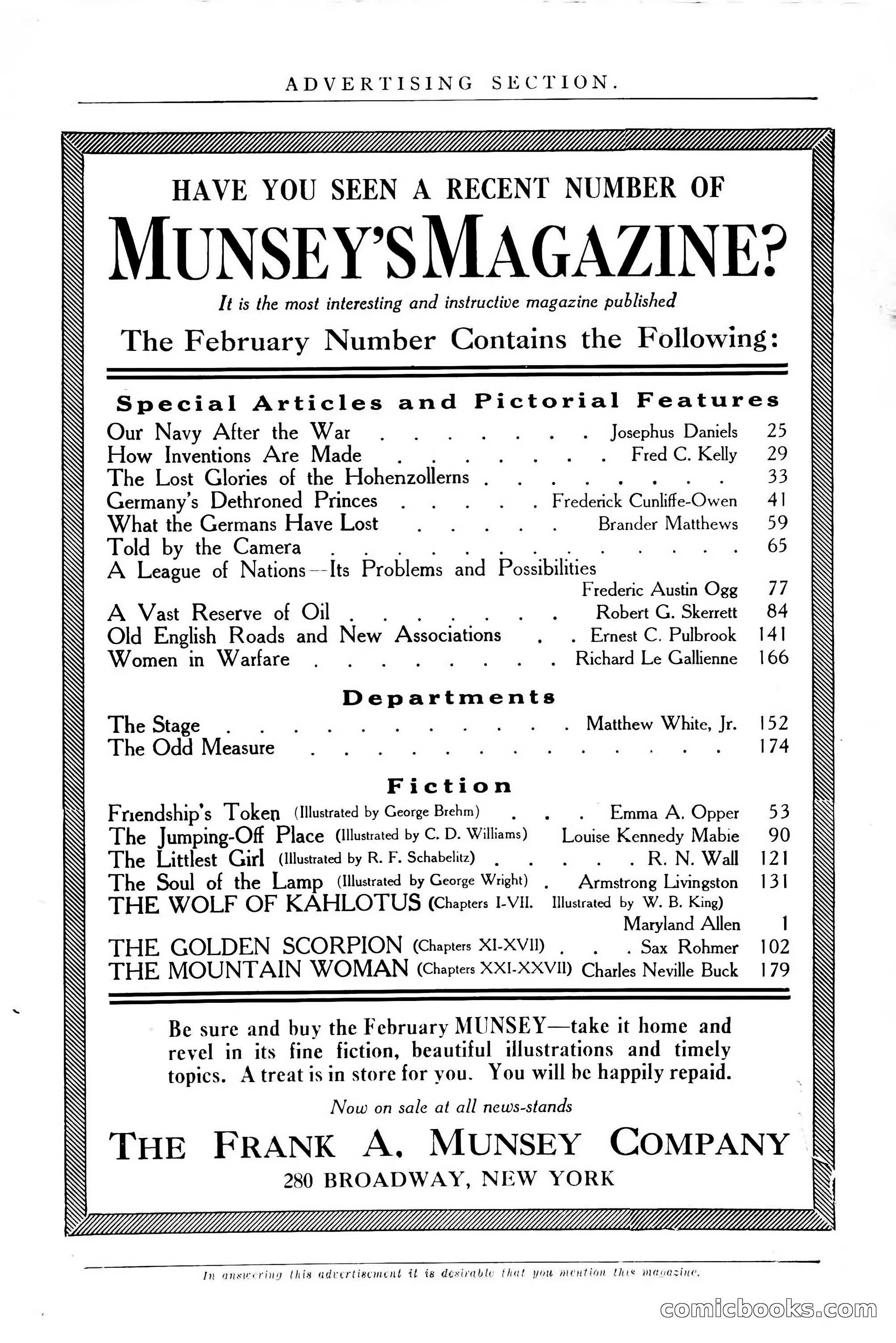 All-Story Weekly, January 25, 1919 — page 8 of 186