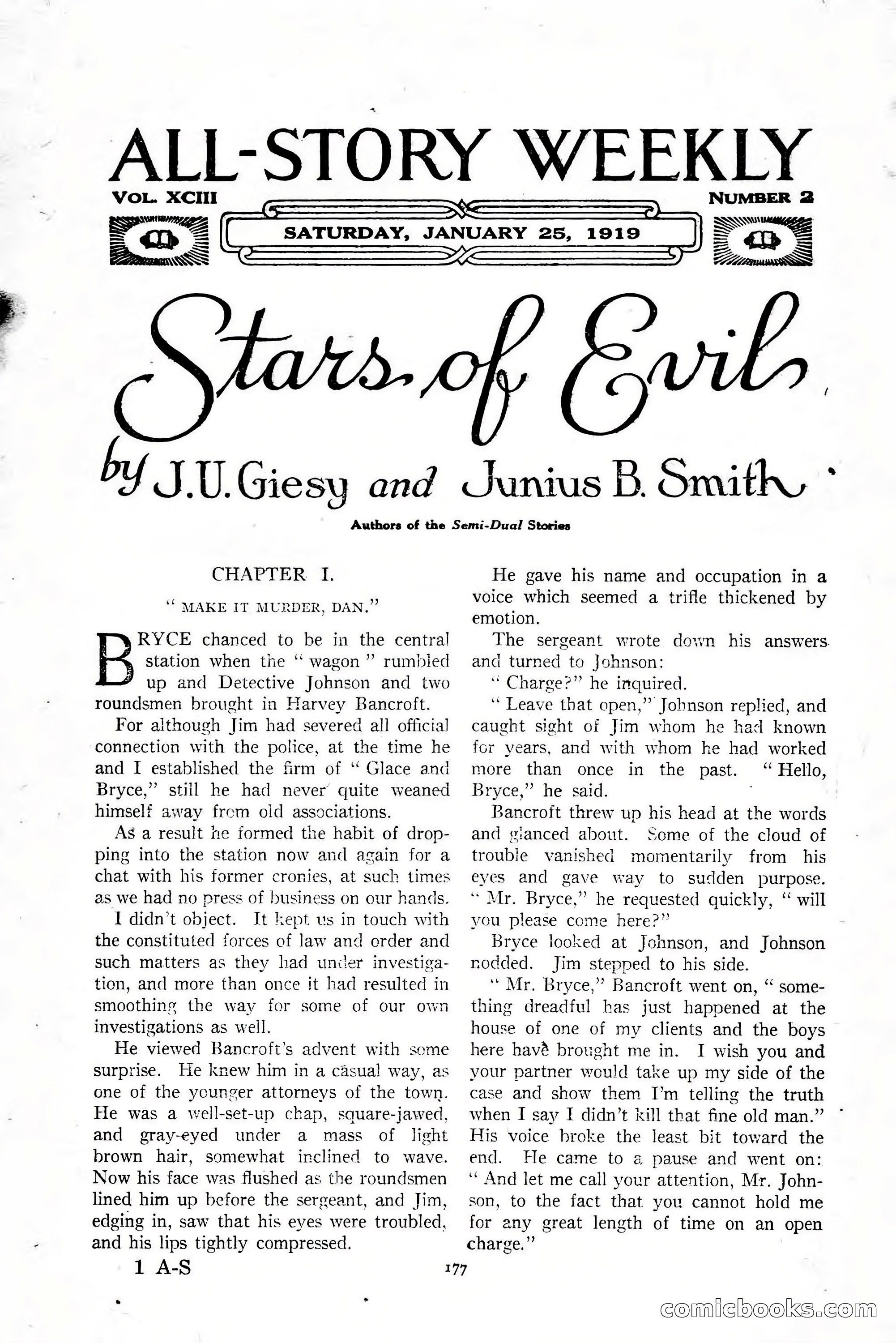 All-Story Weekly, January 25, 1919 — page 11 of 186