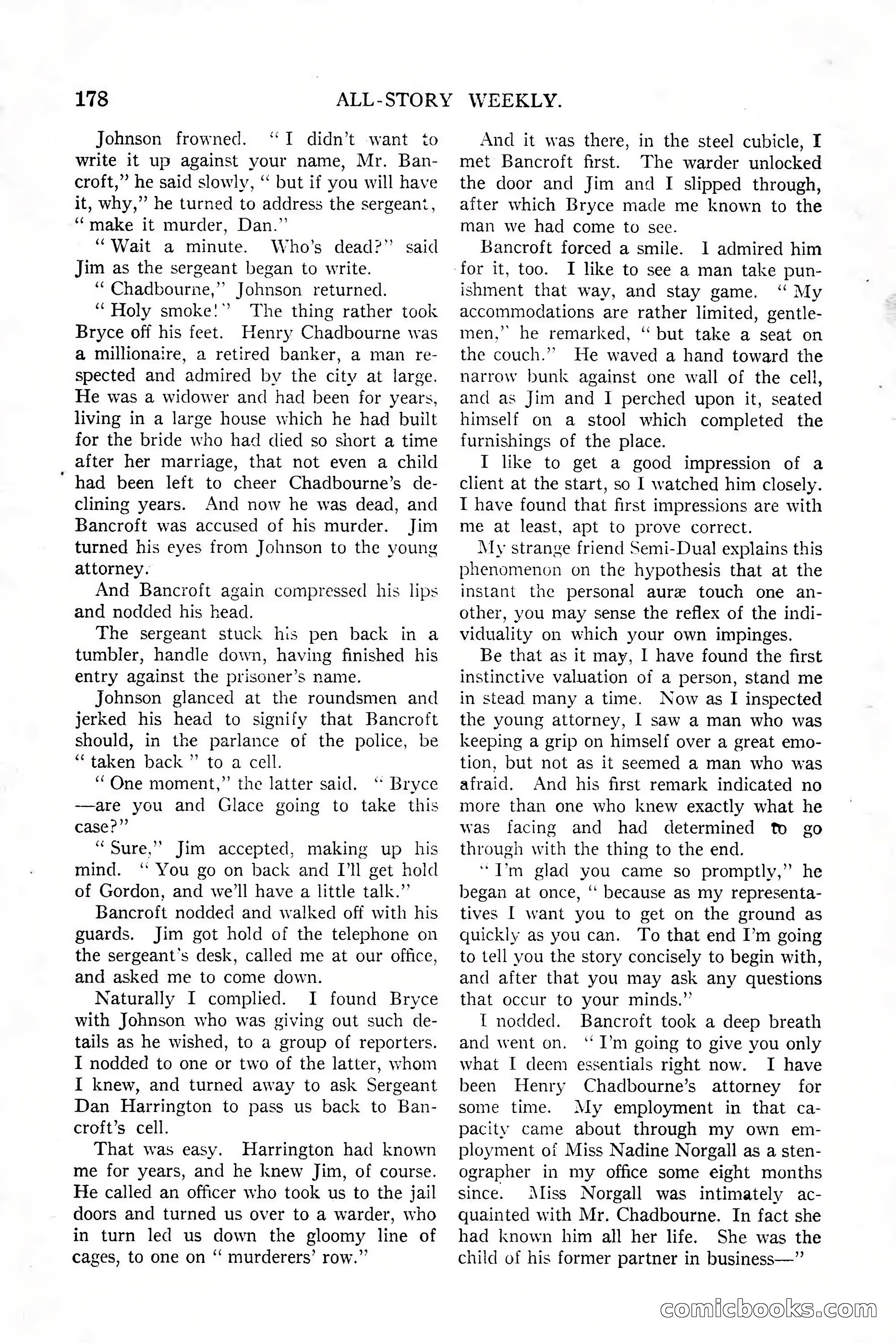 All-Story Weekly, January 25, 1919 — page 12 of 186