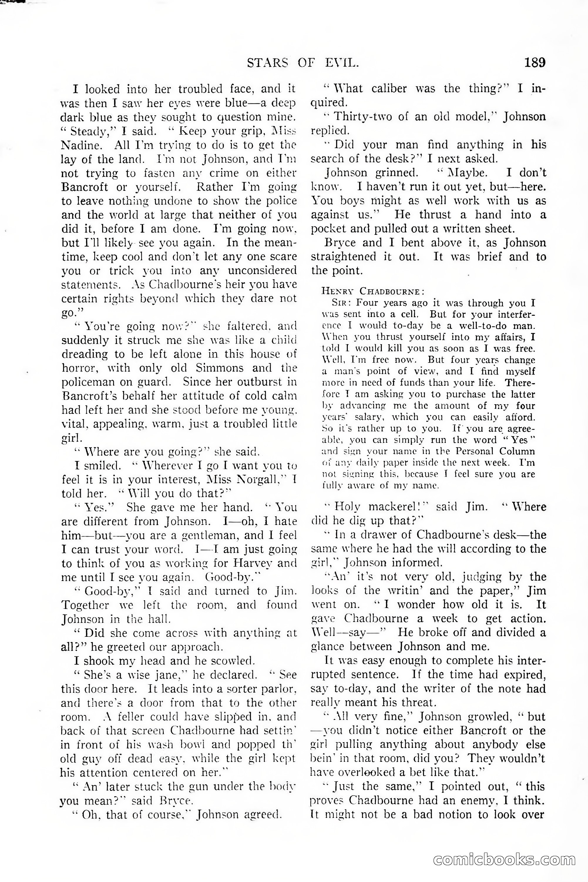 All-Story Weekly, January 25, 1919 — page 23 of 186