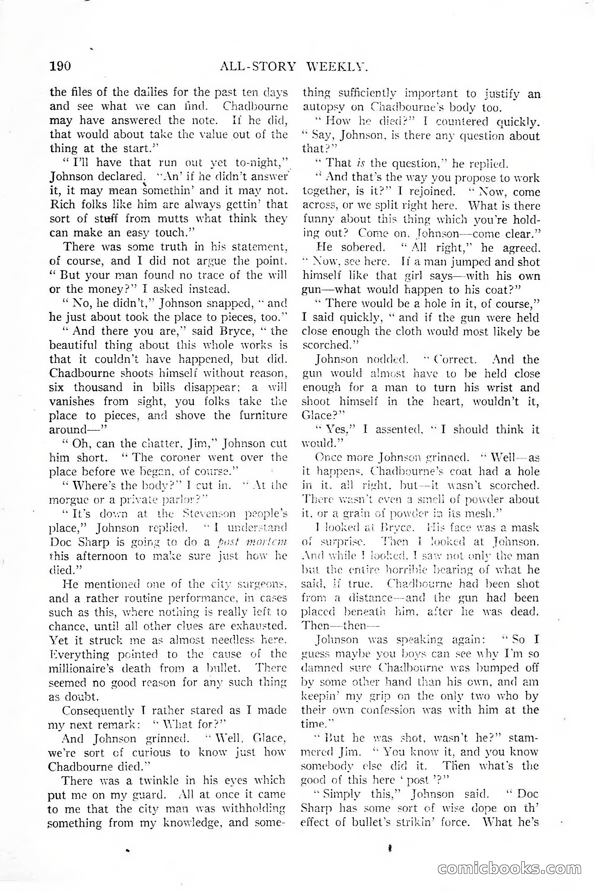 All-Story Weekly, January 25, 1919 — page 24 of 186