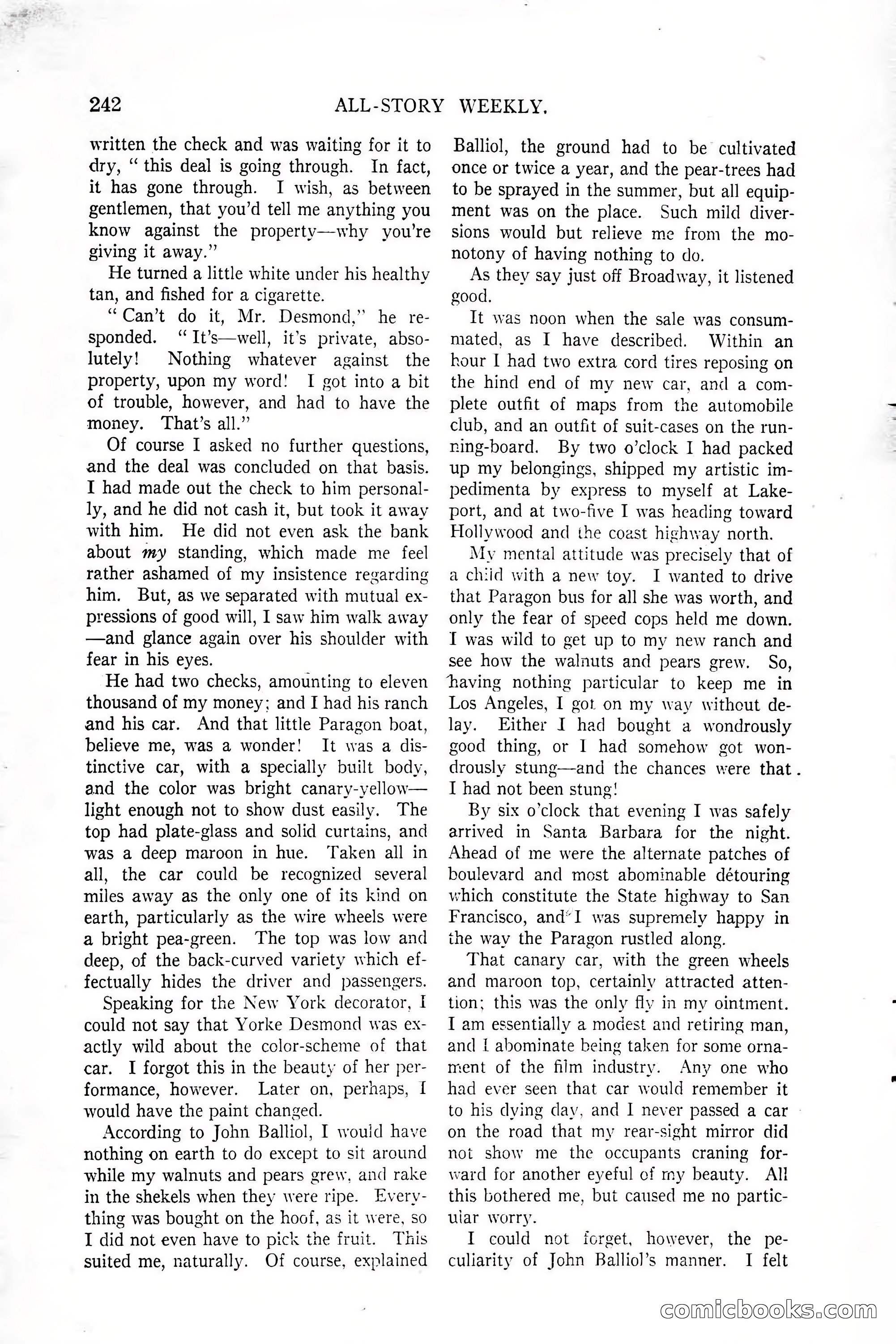 All-Story Weekly, January 25, 1919 — page 76 of 186