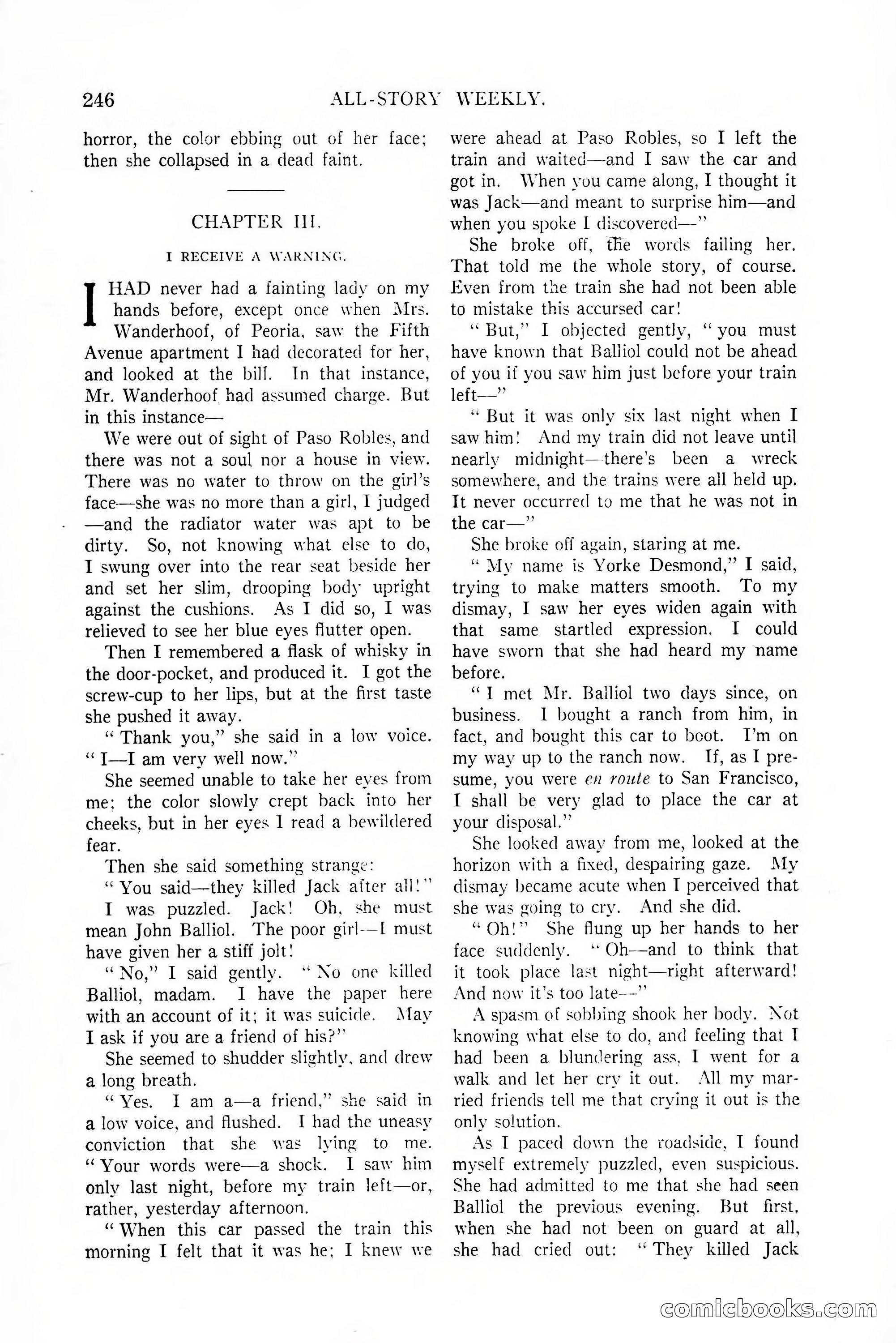 All-Story Weekly, January 25, 1919 — page 80 of 186