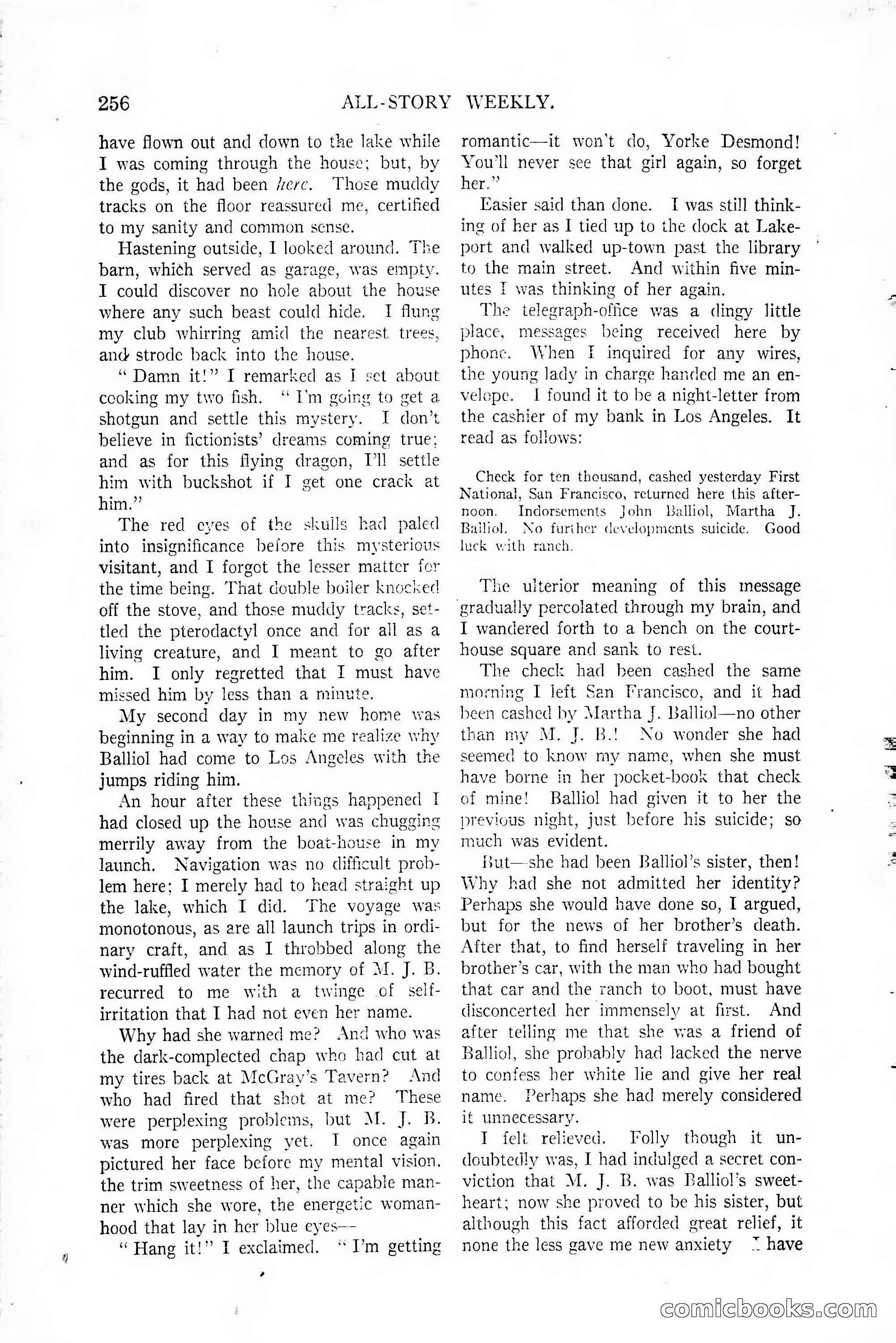 All-Story Weekly, January 25, 1919 — page 90 of 186