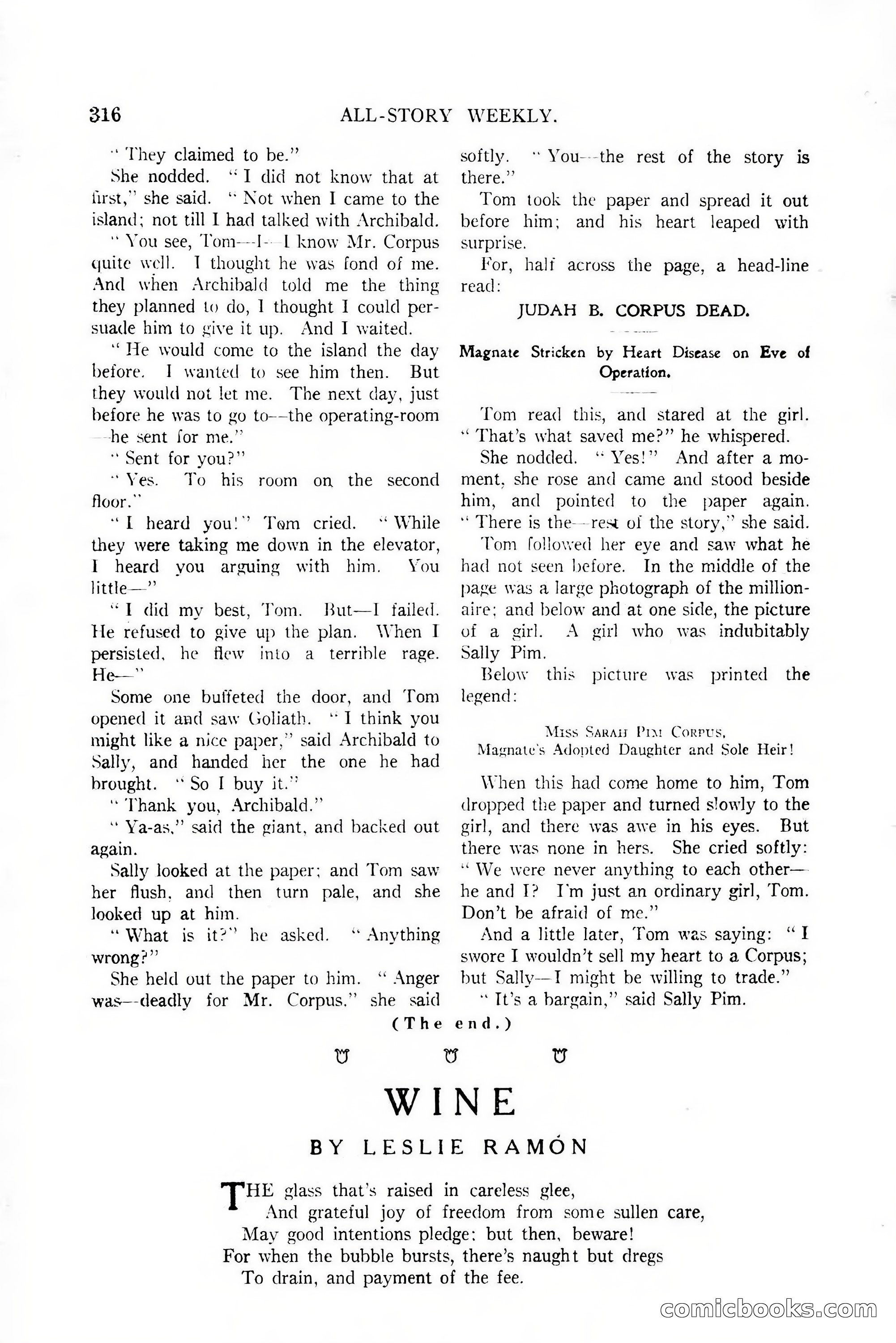 All-Story Weekly, January 25, 1919 — page 150 of 186
