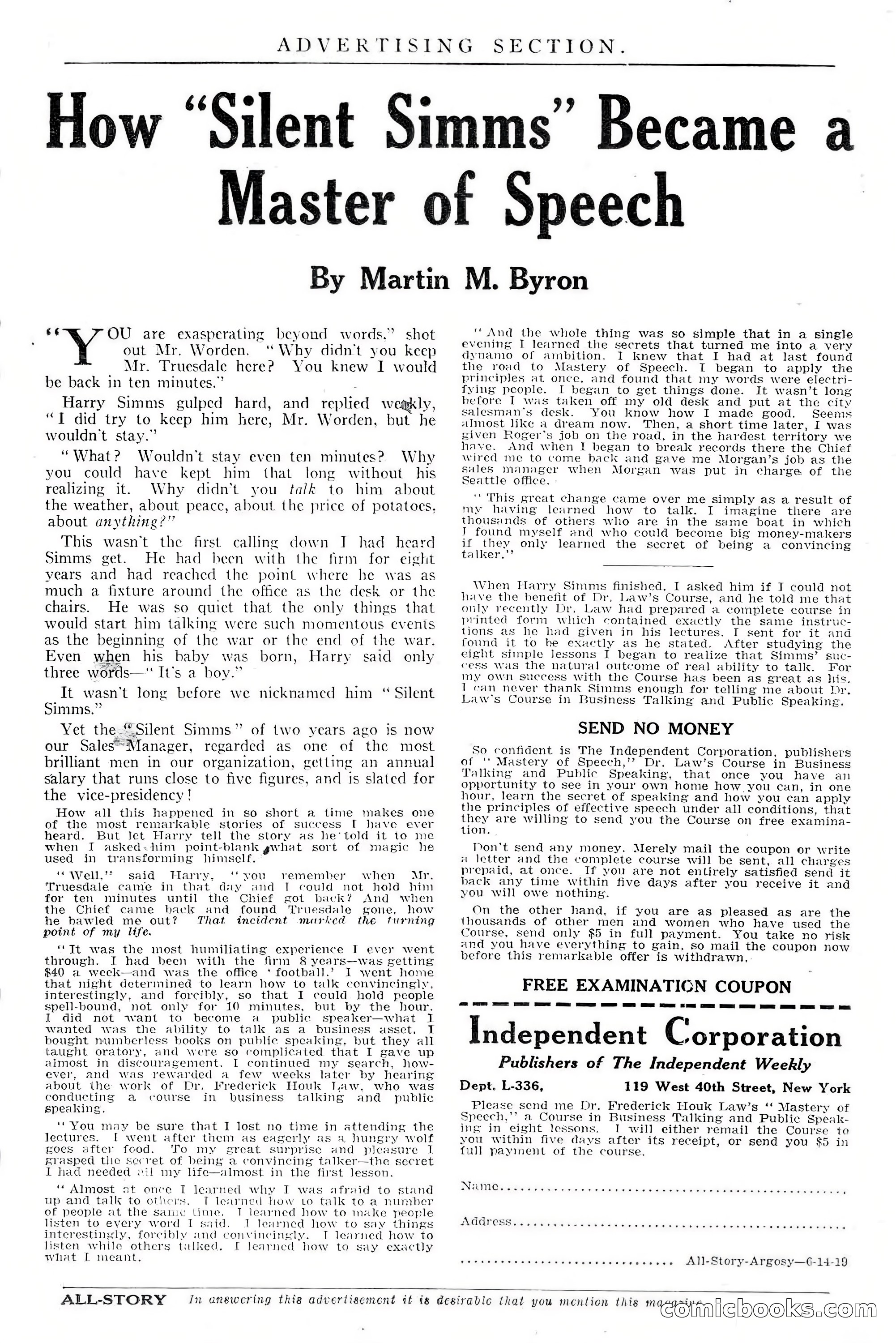 All-Story Weekly, Jun 14 1919 — page 3 of 192