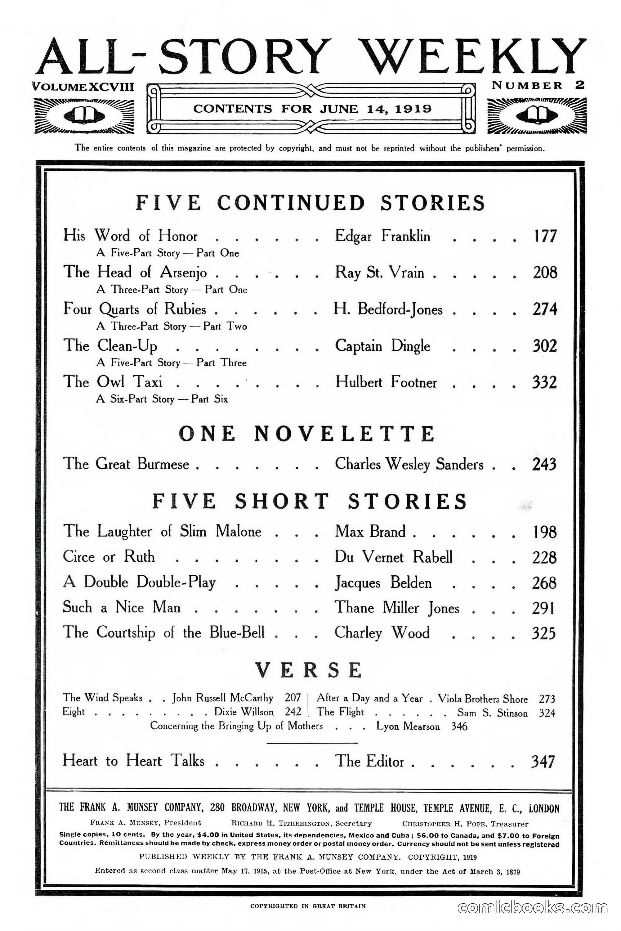 All-Story Weekly, Jun 14 1919 — page 4 of 192