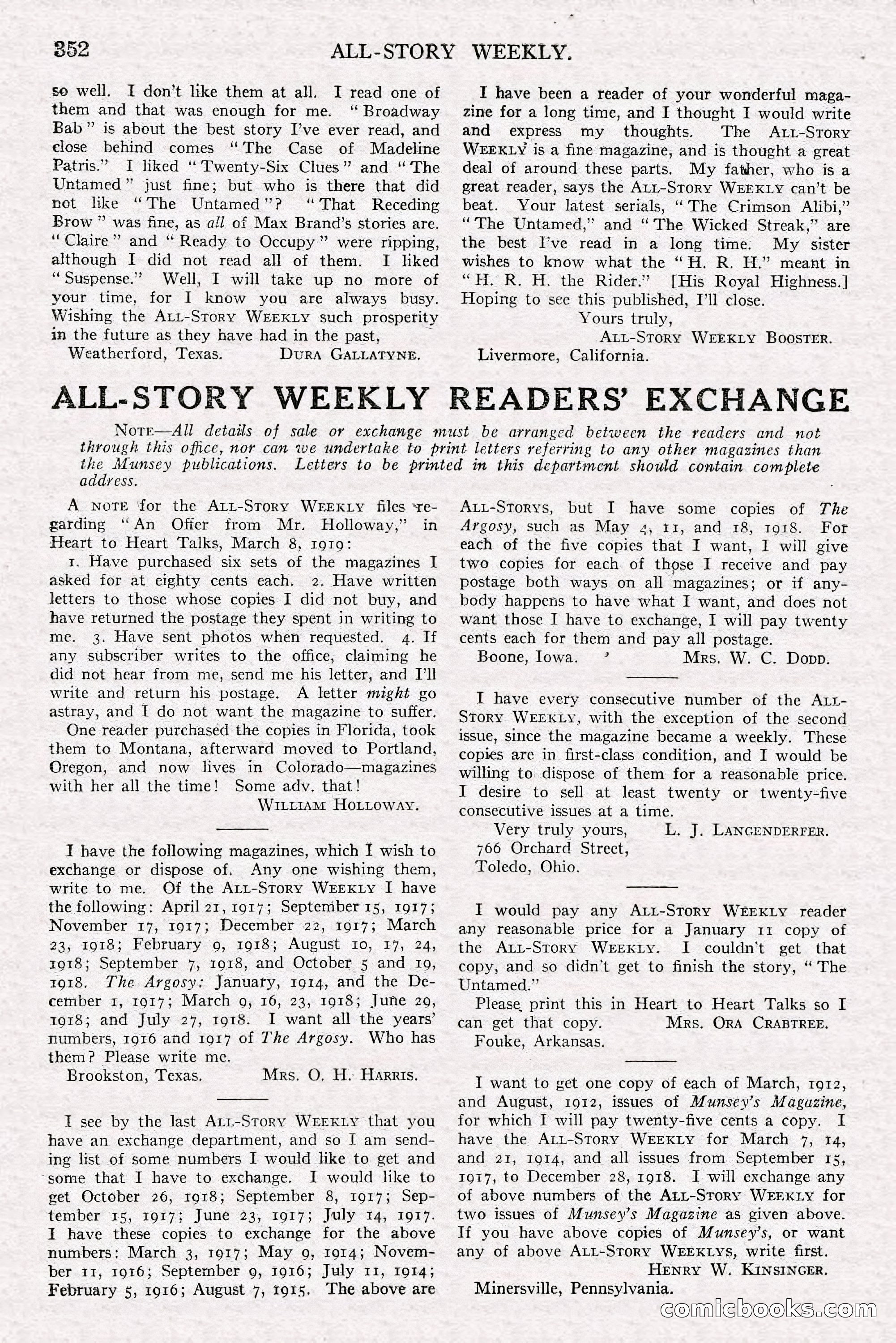 All-Story Weekly, Jun 14 1919 — page 186 of 192