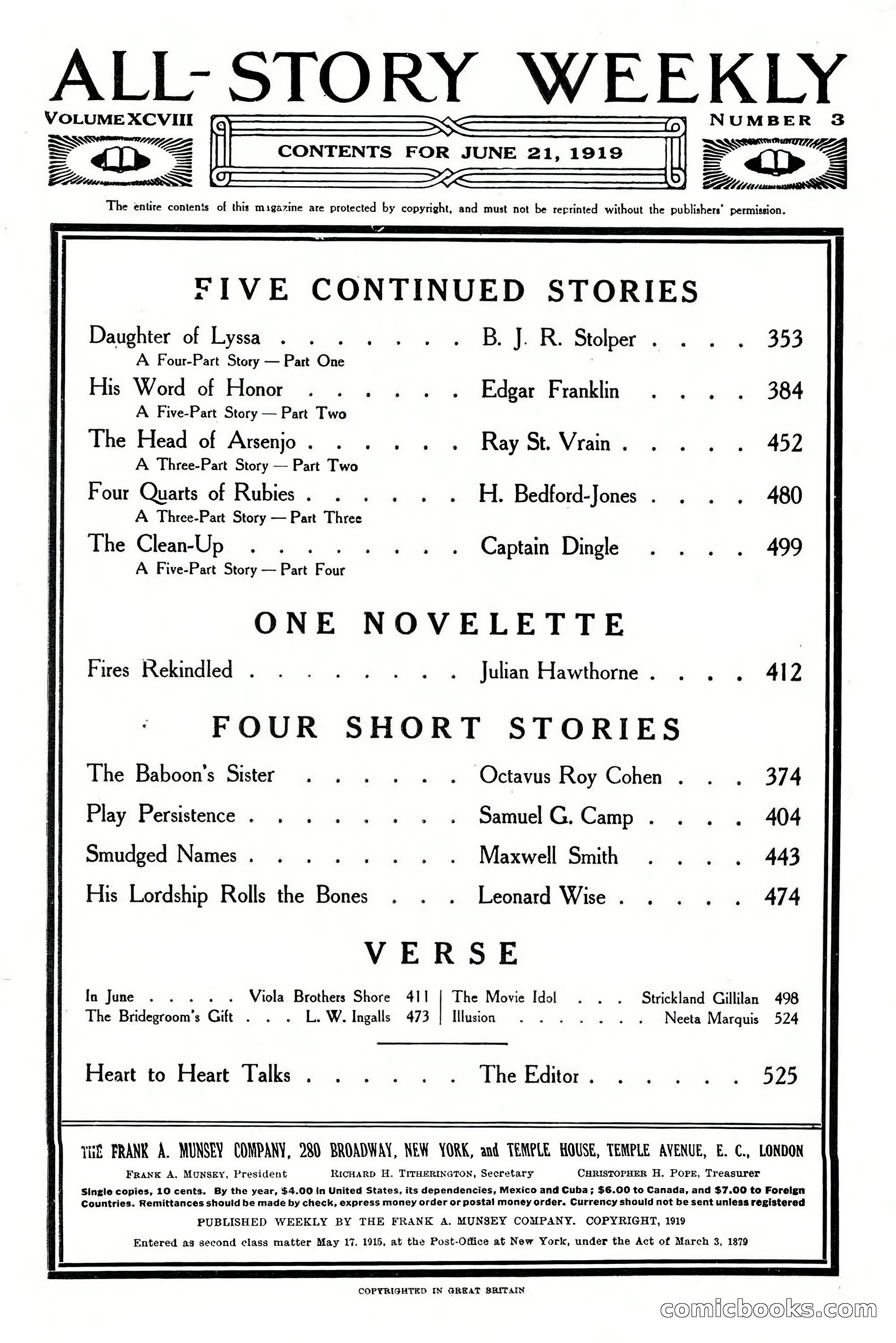 All-Story Weekly, June 21, 1919 — page 4 of 188
