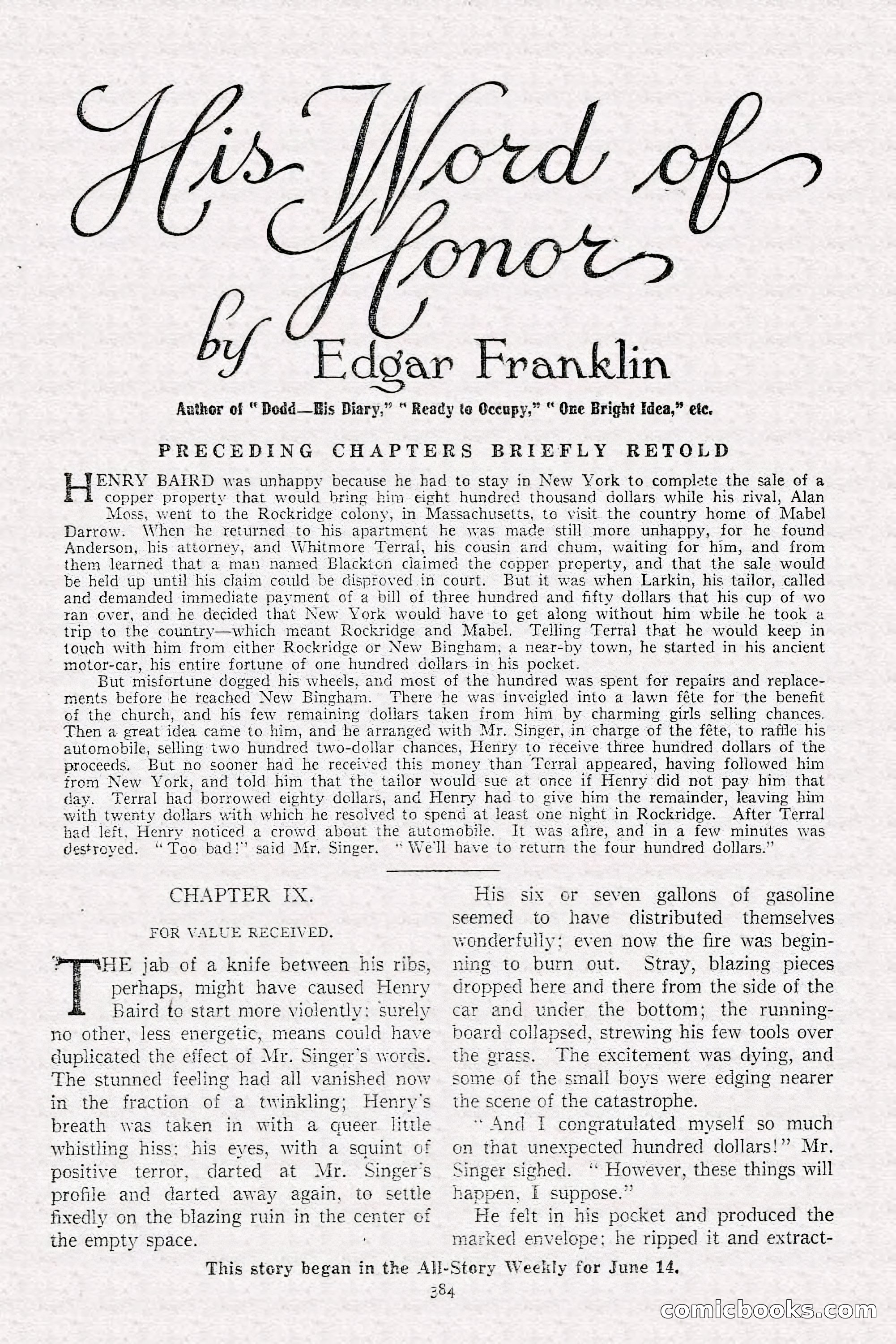 All-Story Weekly, June 21, 1919 — page 42 of 188
