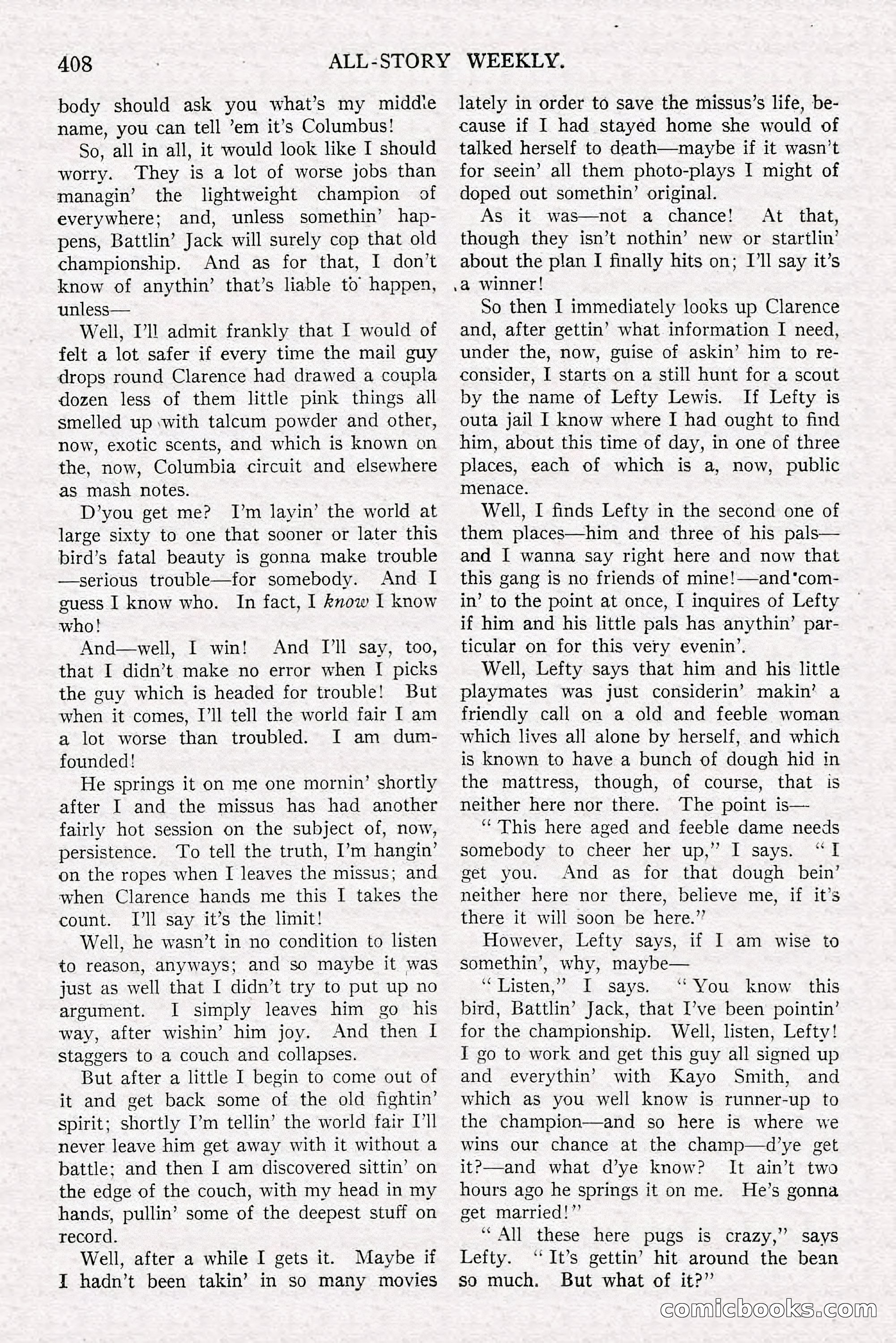 All-Story Weekly, June 21, 1919 — page 66 of 188