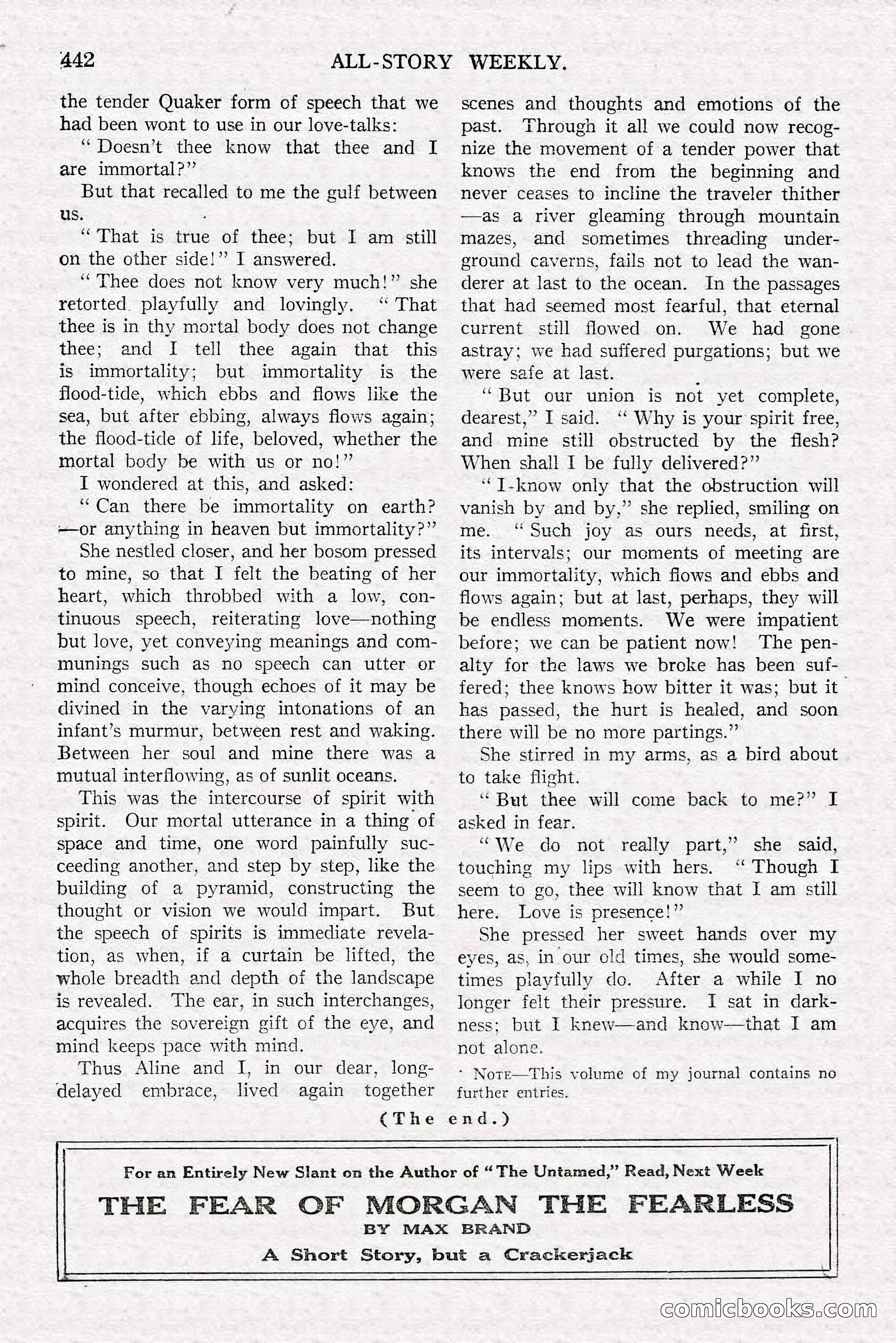 All-Story Weekly, June 21, 1919 — page 100 of 188