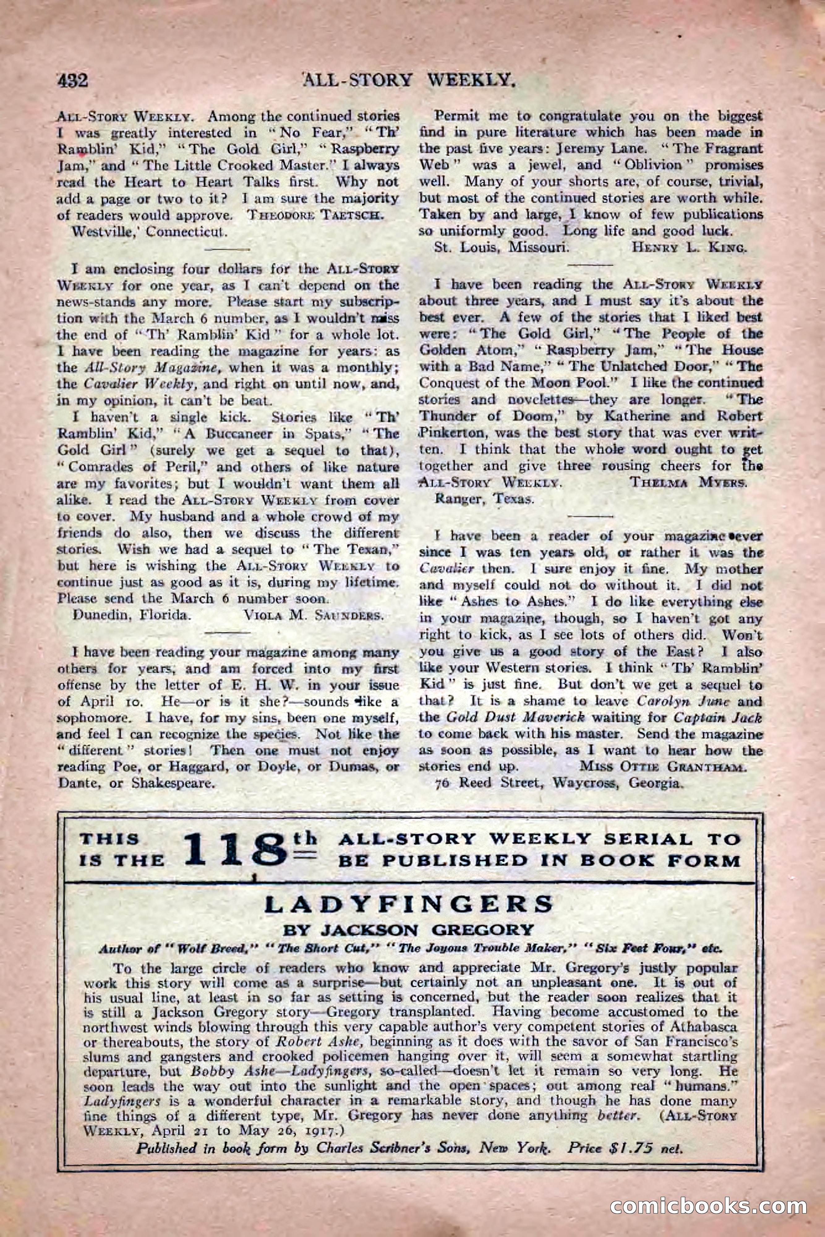 All-Story Weekly, Jun 19 1920 — page 154 of 155