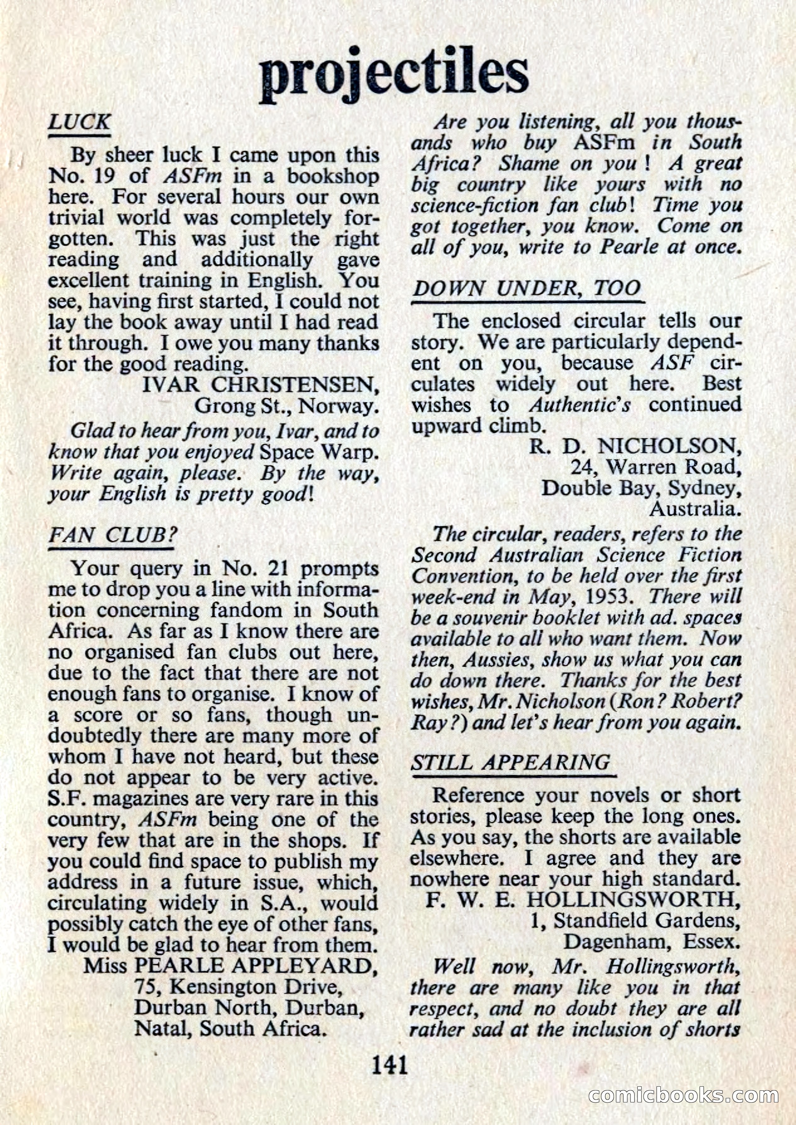 Authentic Science Fiction Monthly, Issue 29 — page 144 of 149