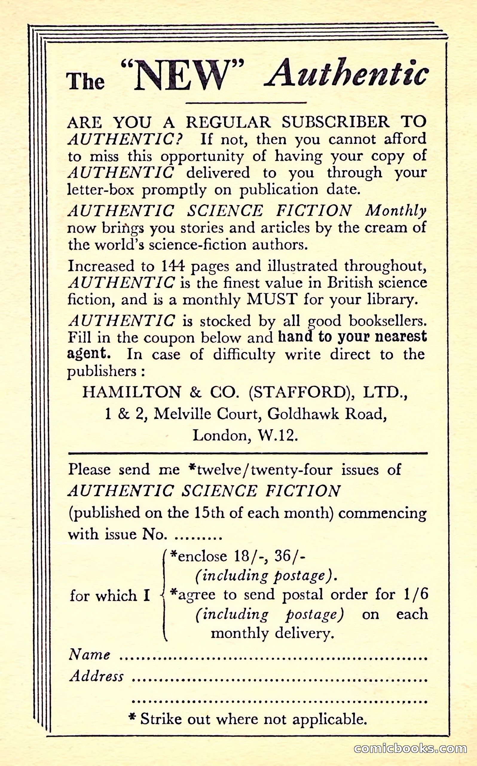 Authentic Science Fiction Monthly, No. 31 — page 145 of 149