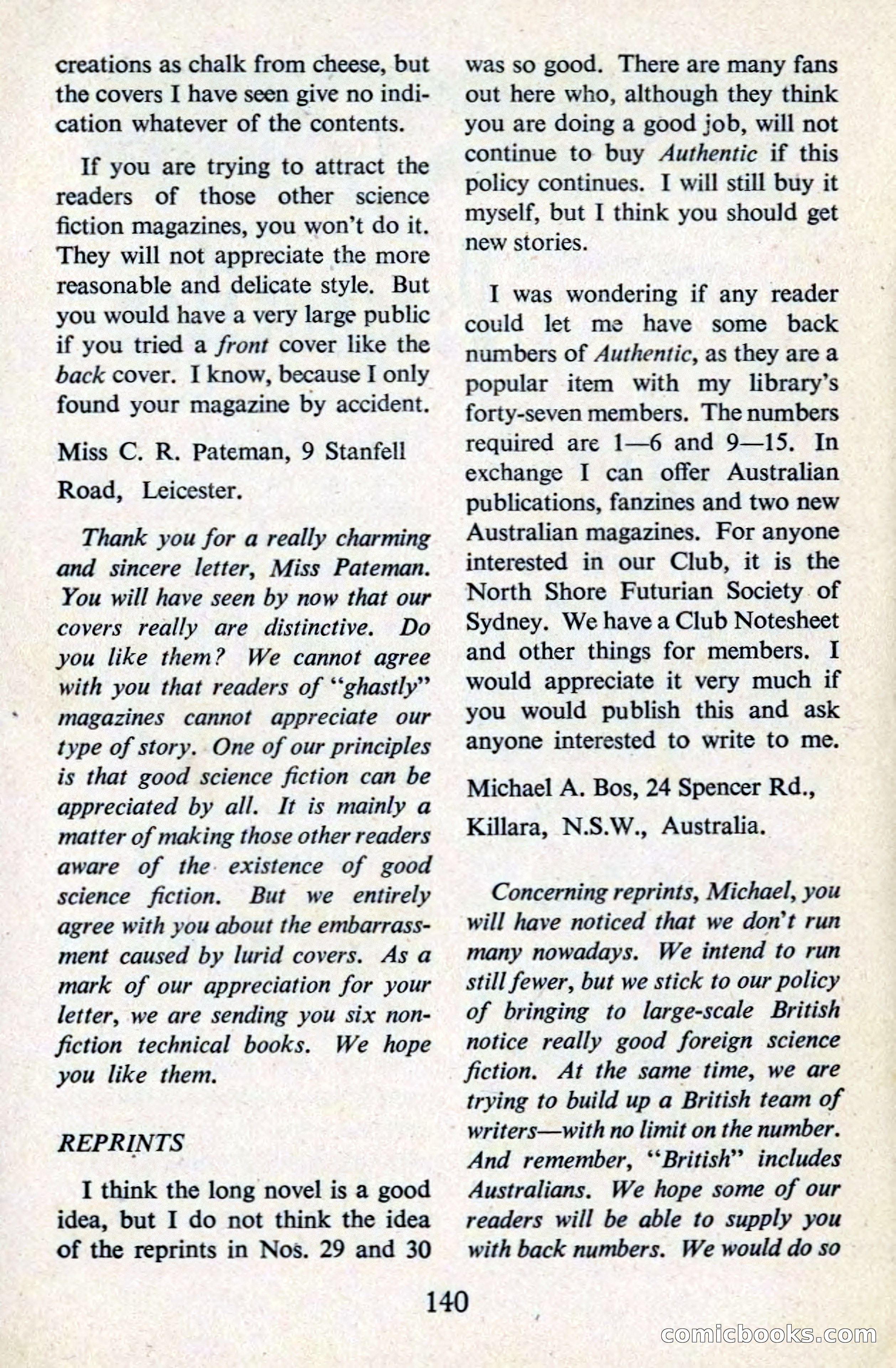 Authentic Science Fiction Monthly No. 39 — page 141 of 146