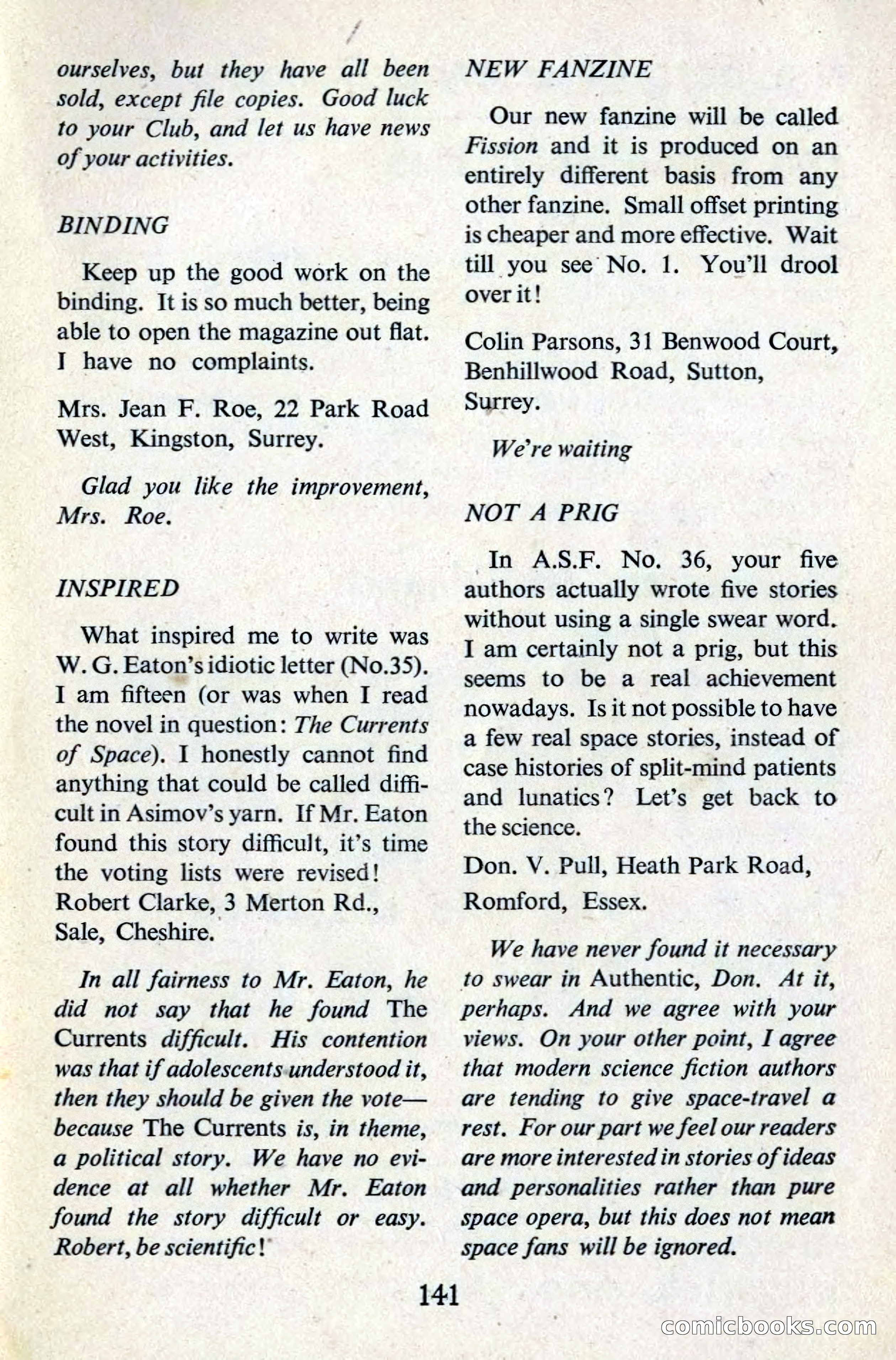 Authentic Science Fiction Monthly No. 39 — page 142 of 146