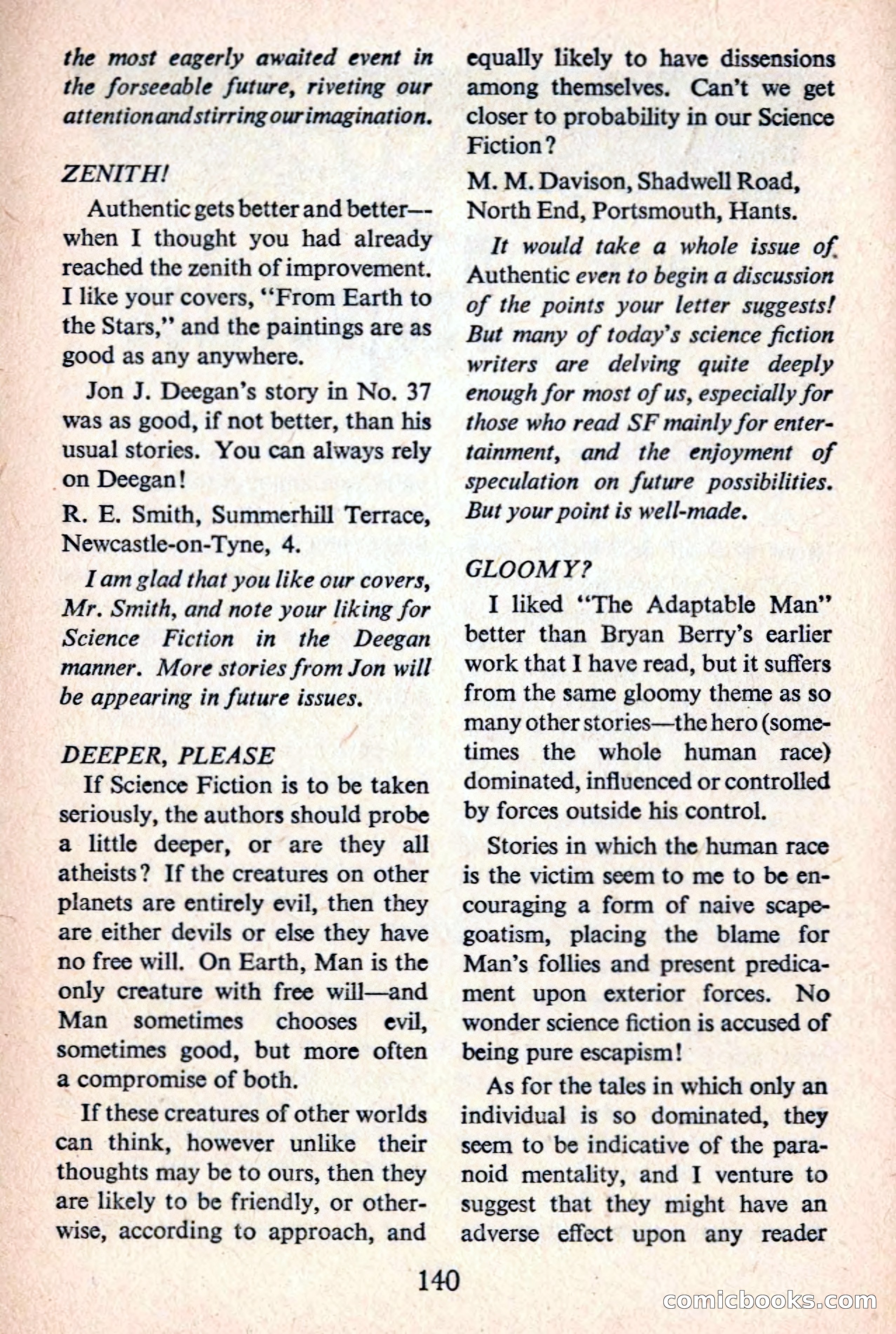Authentic Science Fiction Monthly No. 40 — page 141 of 146