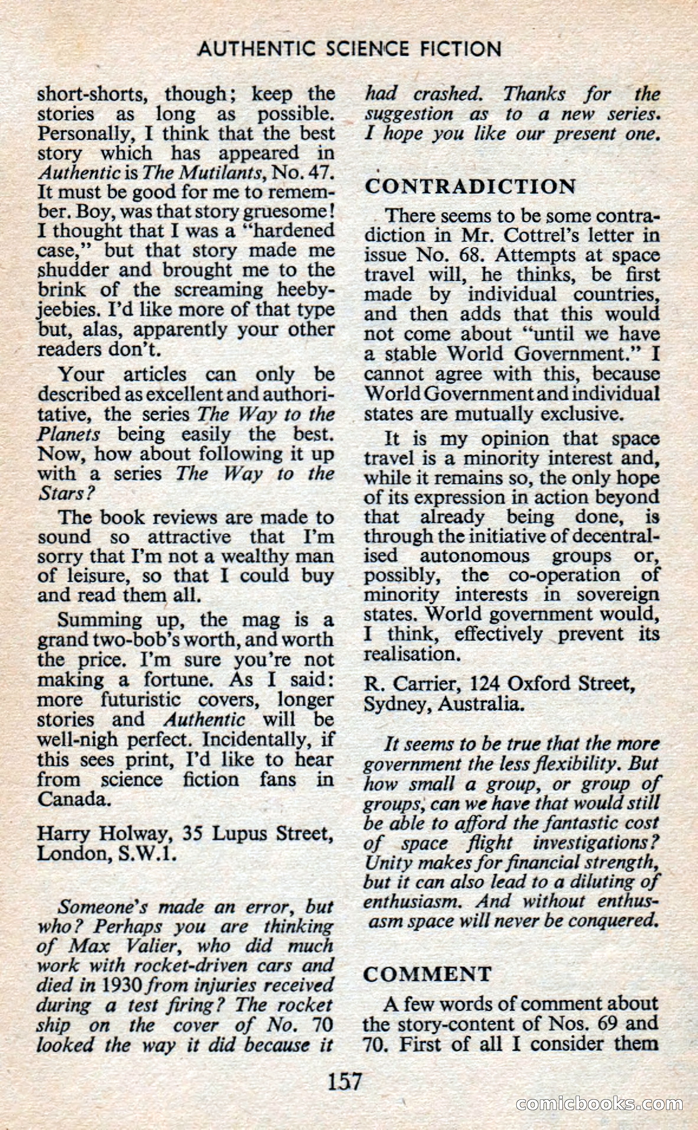 Authentic Science Fiction Monthly, No. 74 — page 158 of 163