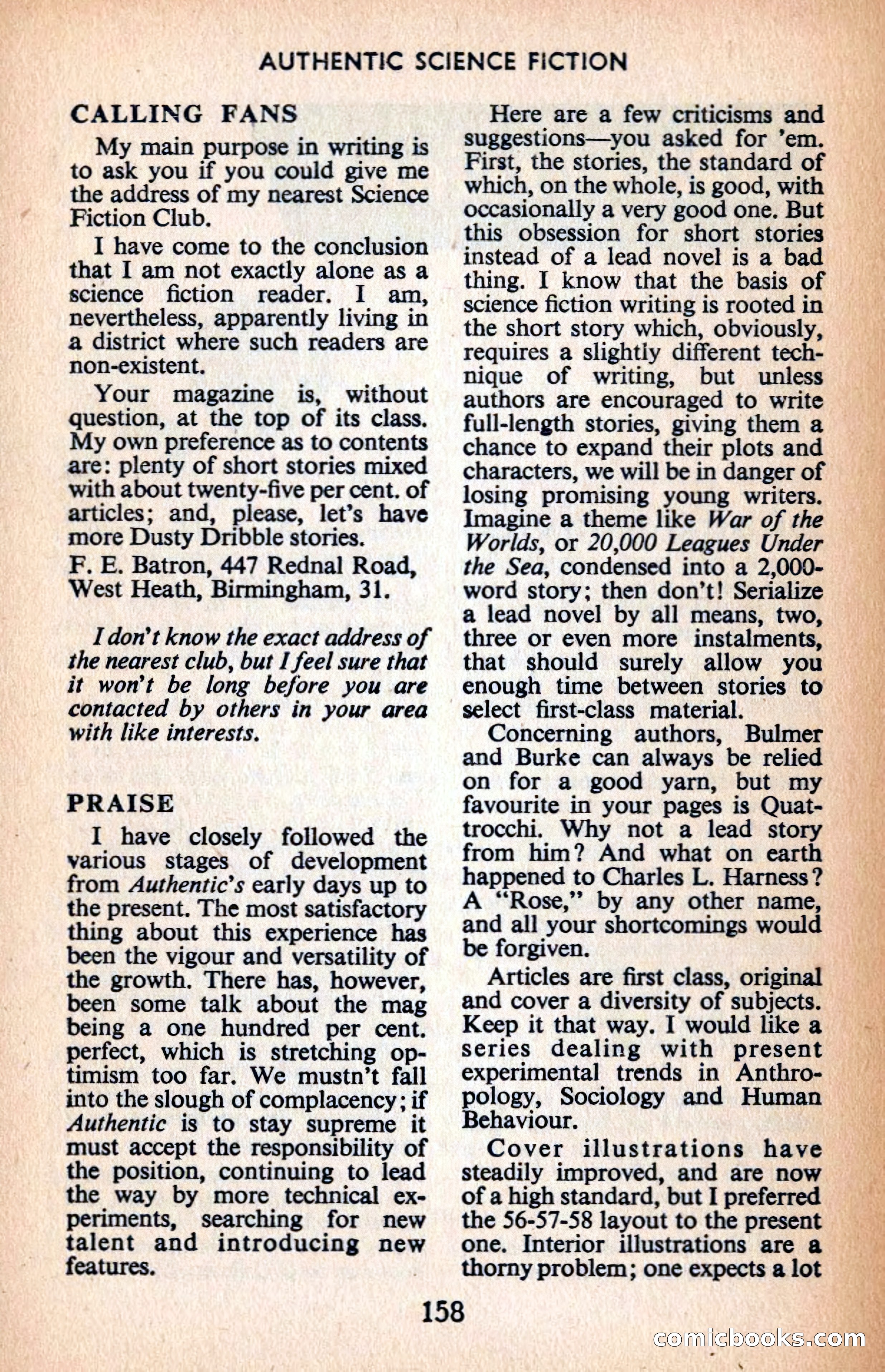 Authentic Science Fiction Monthly No. 76 — page 159 of 162