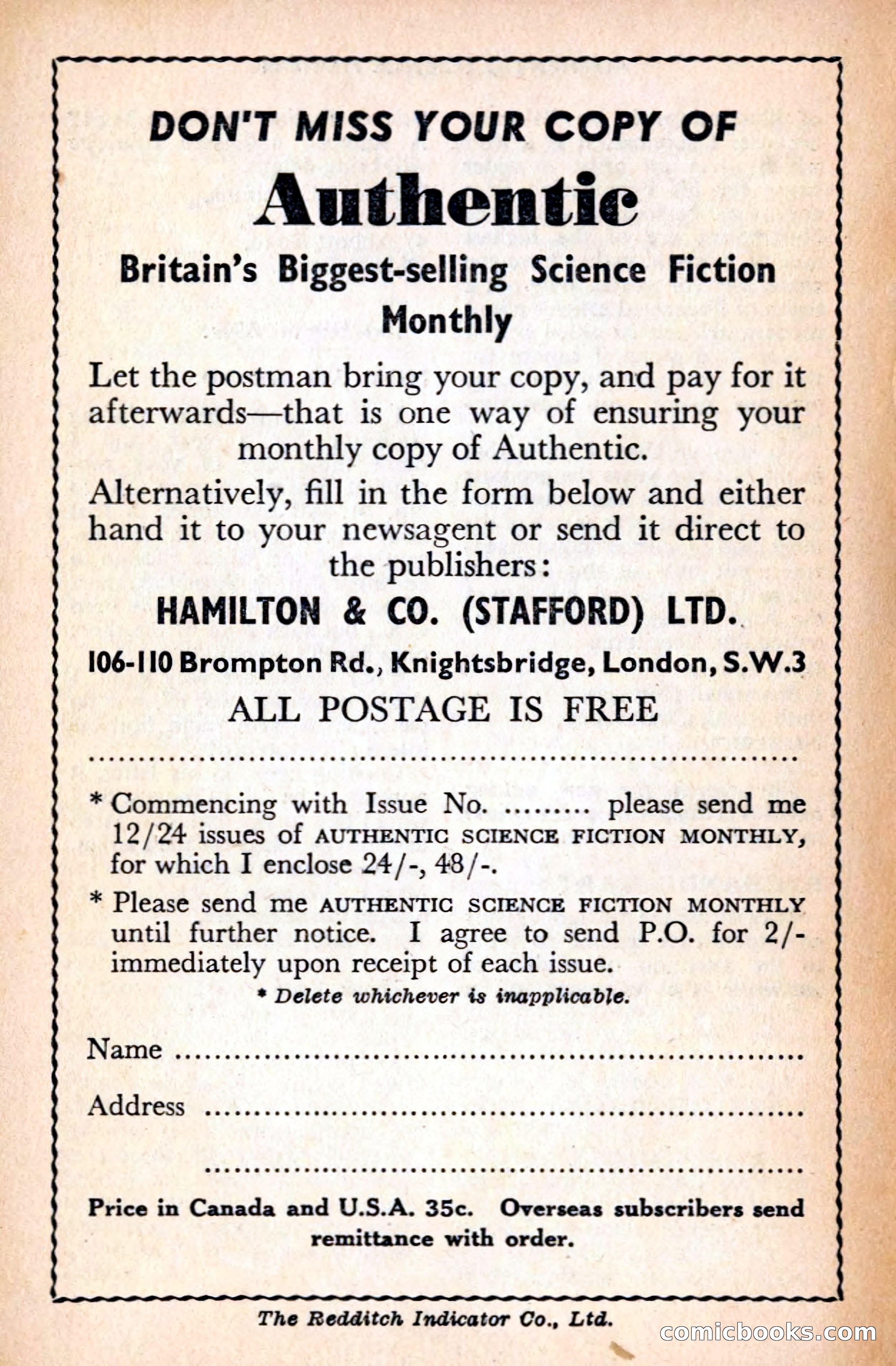 Authentic Science Fiction Monthly No. 76 — page 162 of 162