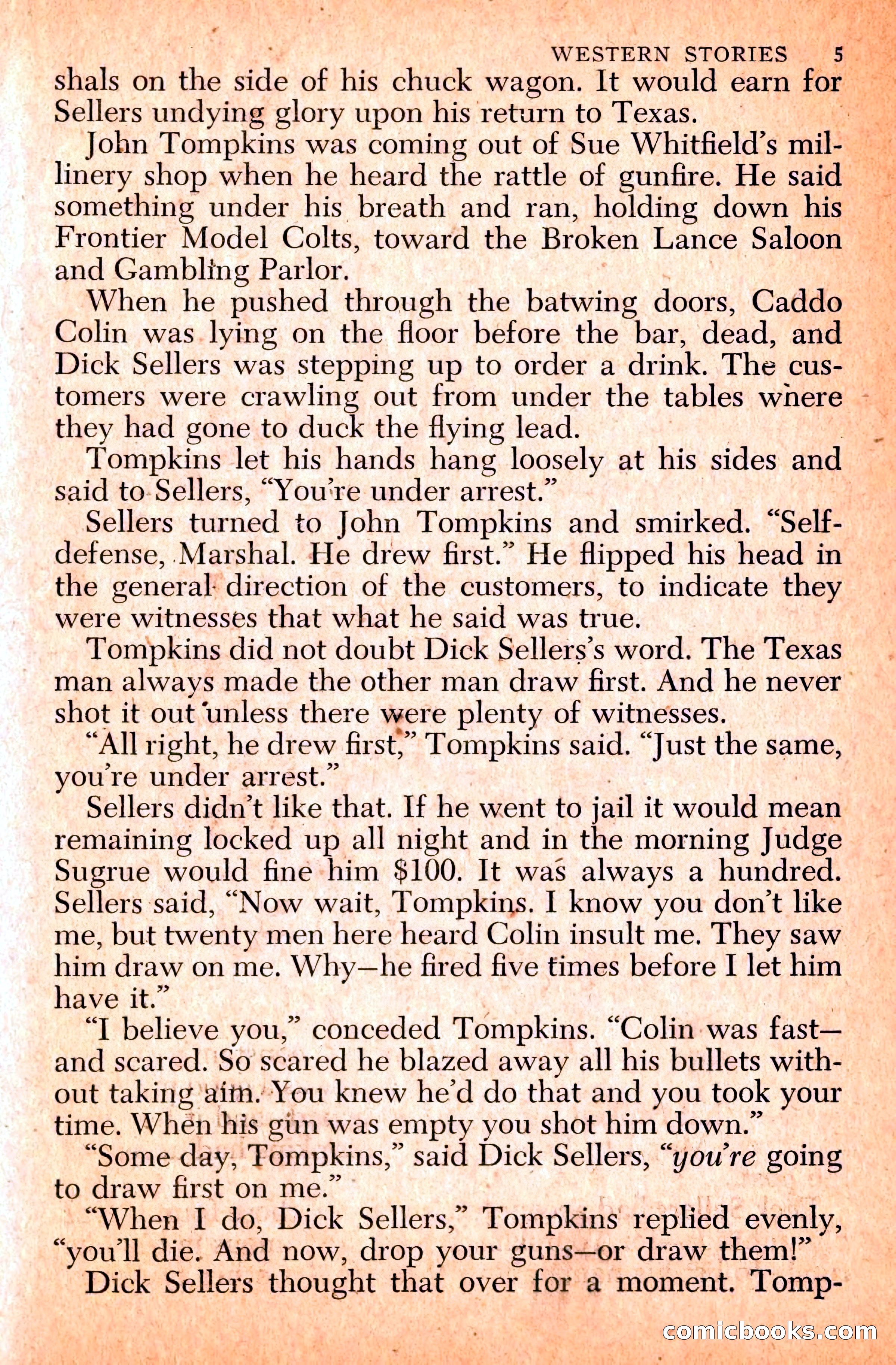Western Stories, Dell 153 — page 9 of 200