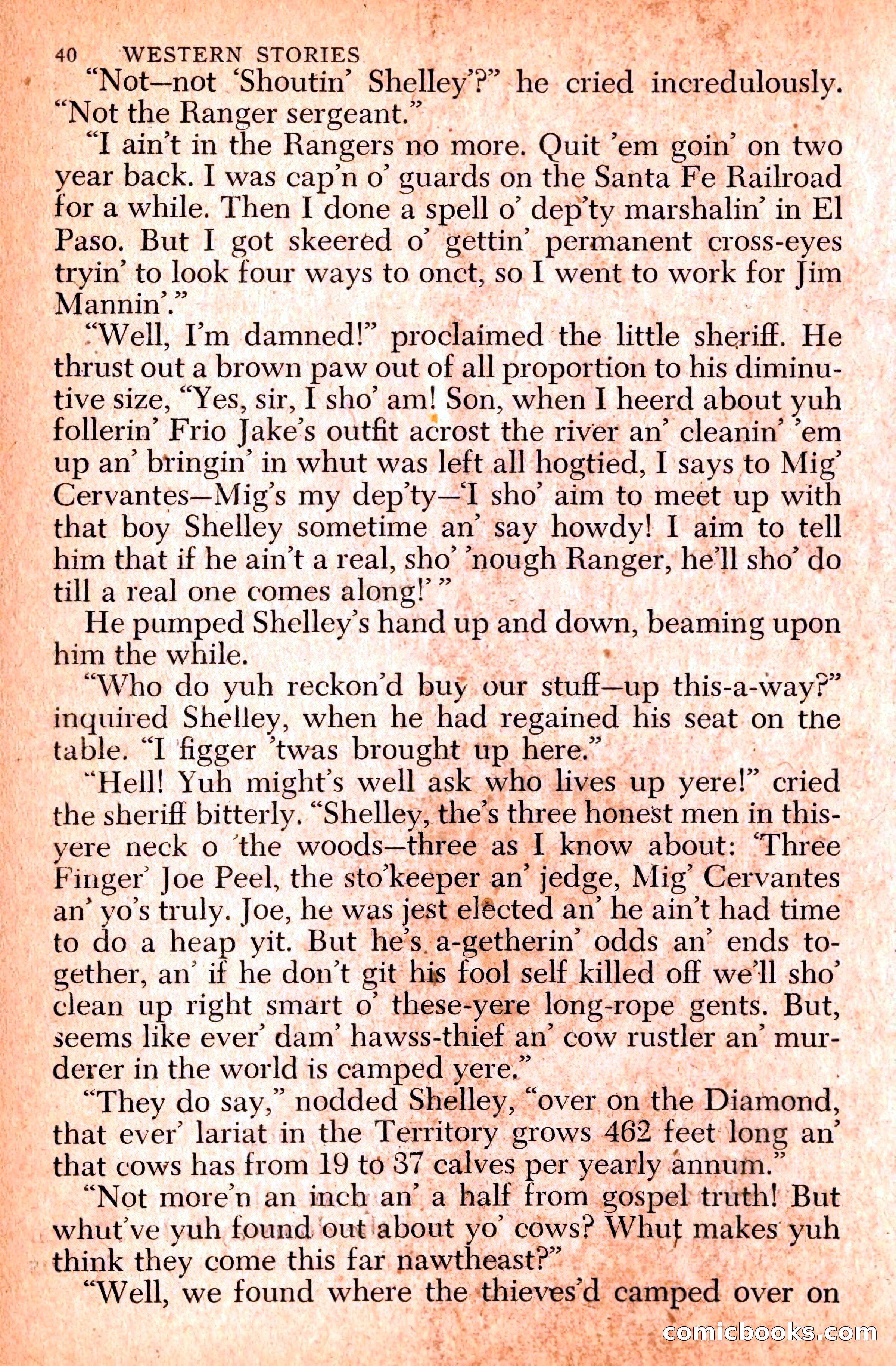 Western Stories, Dell 153 — page 44 of 200