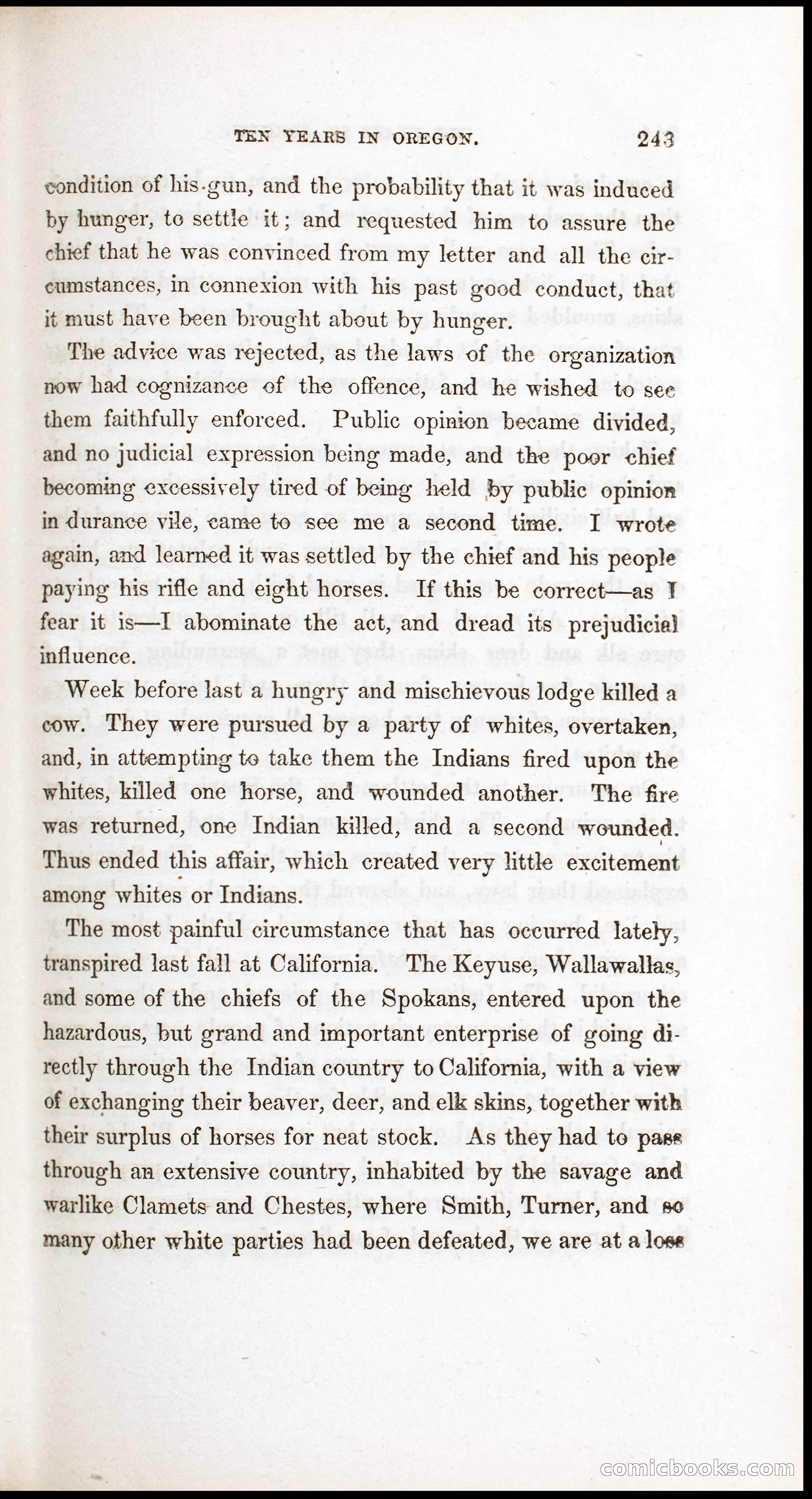 Thrilling Adventures, Travels, and Explorations of Dr. Elijah White Among the Rocky Mountains and in the Far West — page 251 of 394